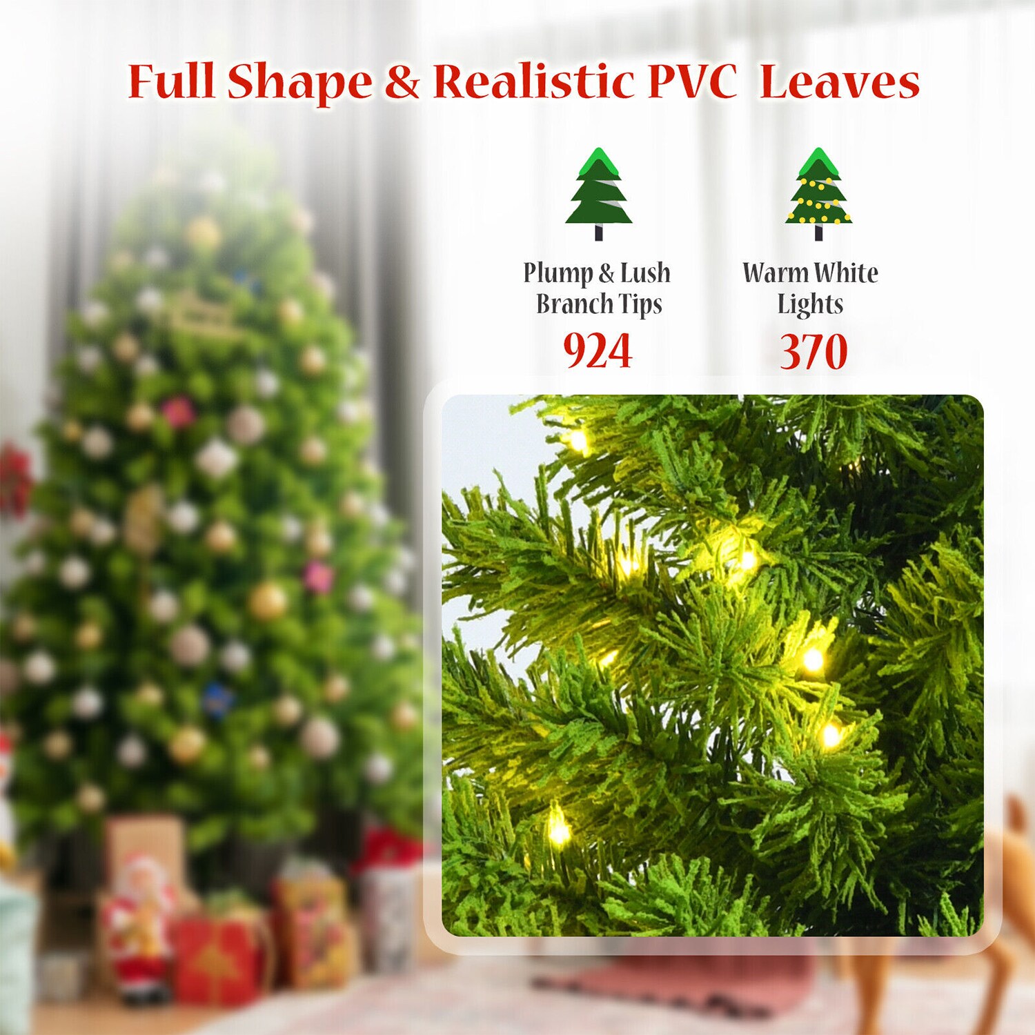WELLFOR HYJ23578US Artificial-Christmas-Trees - View #3