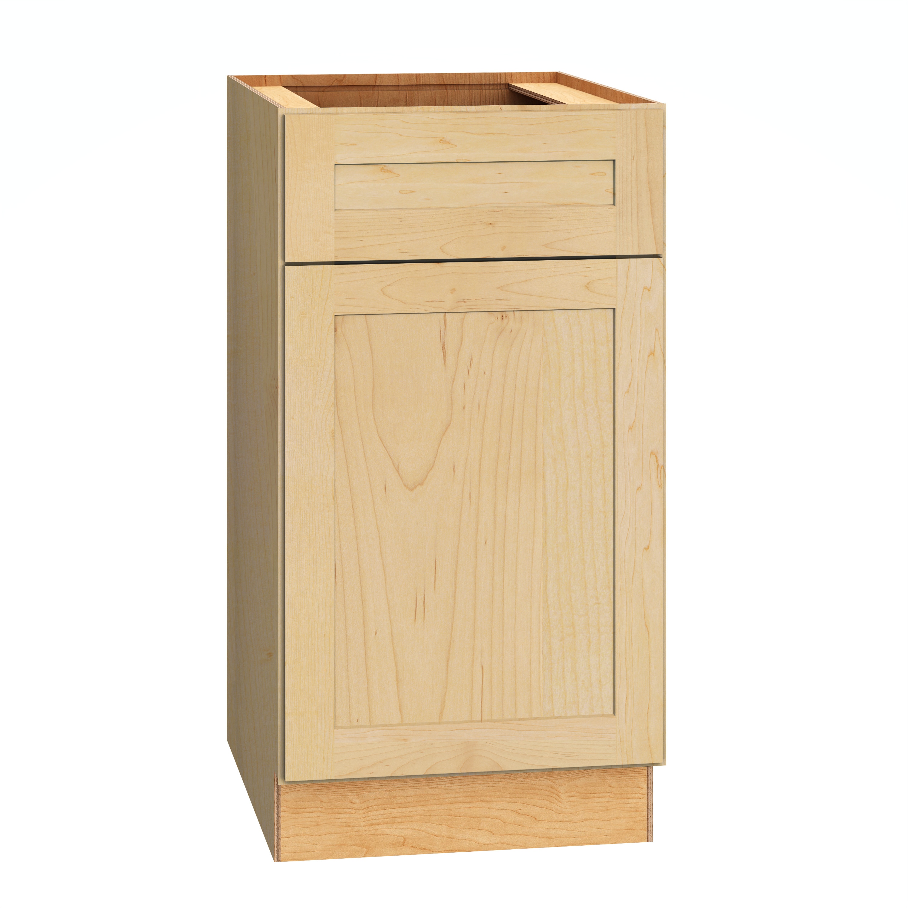 Diamond Express 62J-BWB18 Jamestown 18-in W x 34.5-in H x 24-in D Natural Light Brown Pull-out trash cabinet Base Fully assembled Plywood Cabinet Recessed Panel Shaker