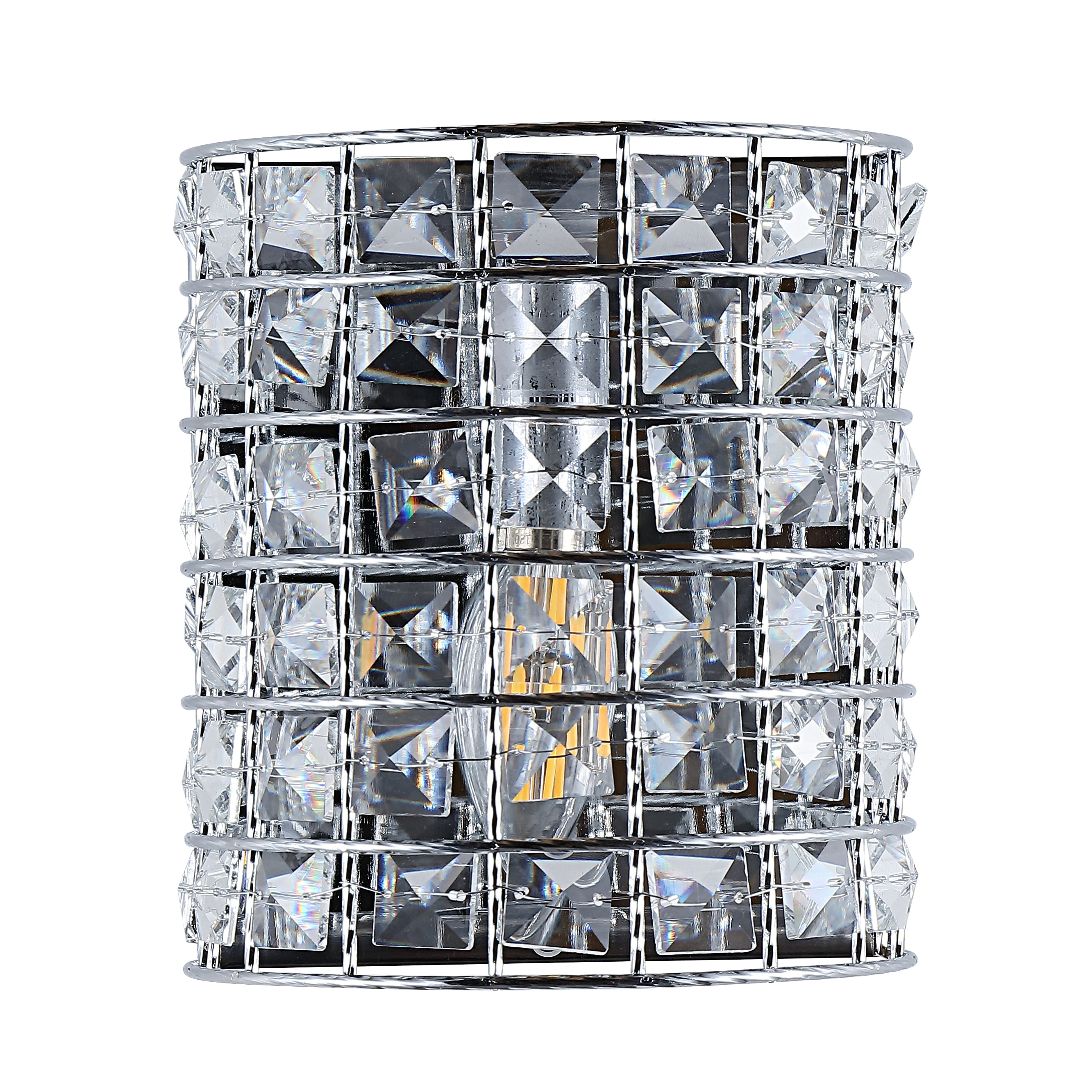 Clara Deco 6.25" Chrome Crystal Glam LED Vanity Light