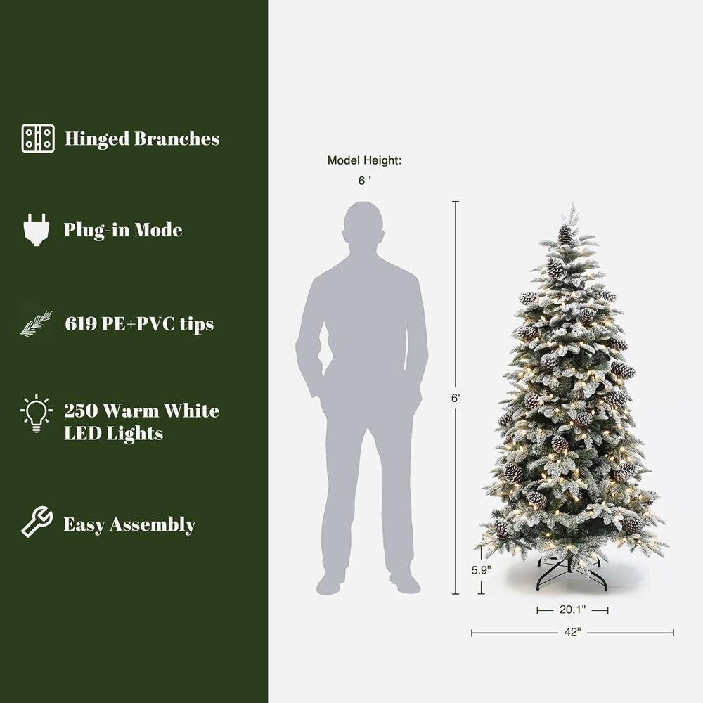 LuxenHome WHAP2504-6FT Artificial-Christmas-Trees - View #2