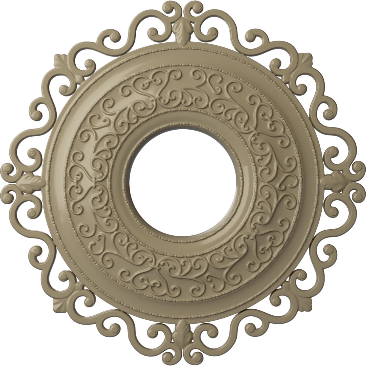 Ekena Millwork CM22ORGDF Orrington 22-in W x 22-in L Painted Gobi Desert Polyurethane Whole Ceiling Medallion