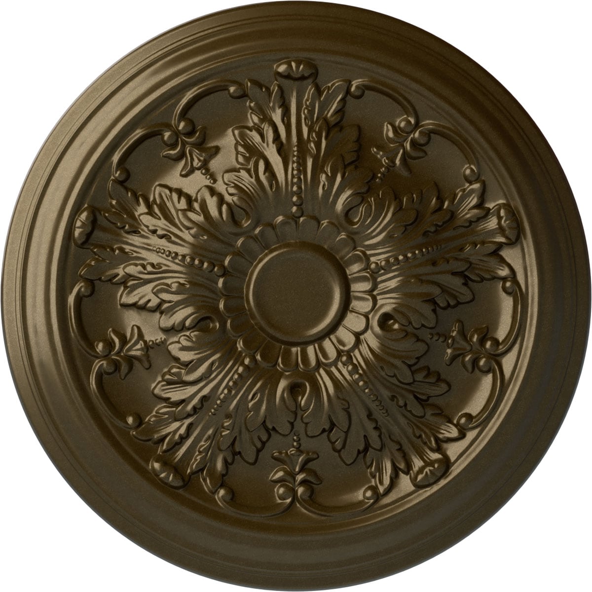Ekena Millwork CM20DABRS Damon 20-in W x 20-in L Painted Brass Polyurethane Whole Ceiling Medallion