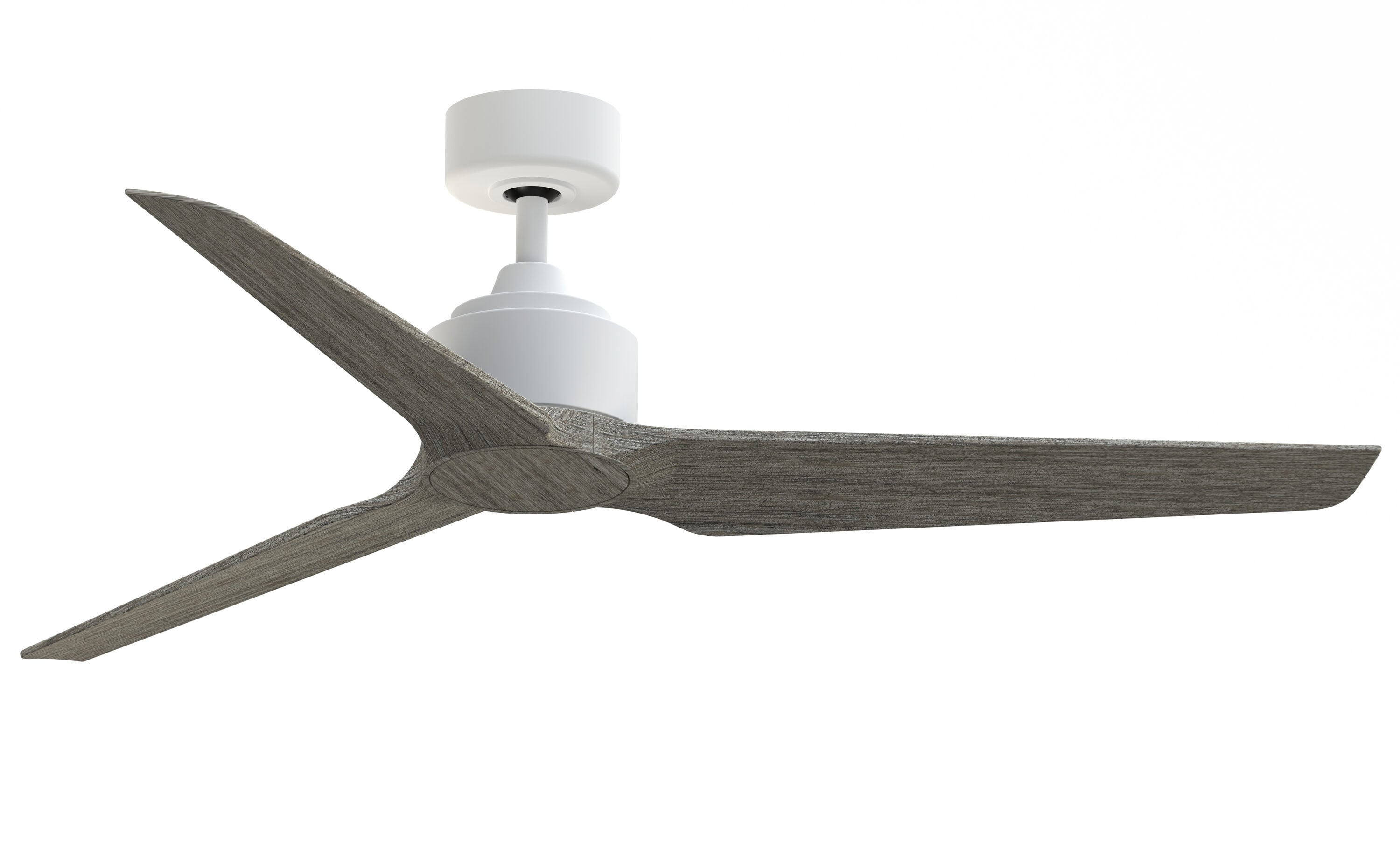 Fanimation FPD8514MWW-56WEW TriAire Custom 56-in Outdoor Smart Matte White with Weathered Wood Blades Propeller Ceiling Fan Light Kit Compatible - Remote Included ( 3 -Blade )