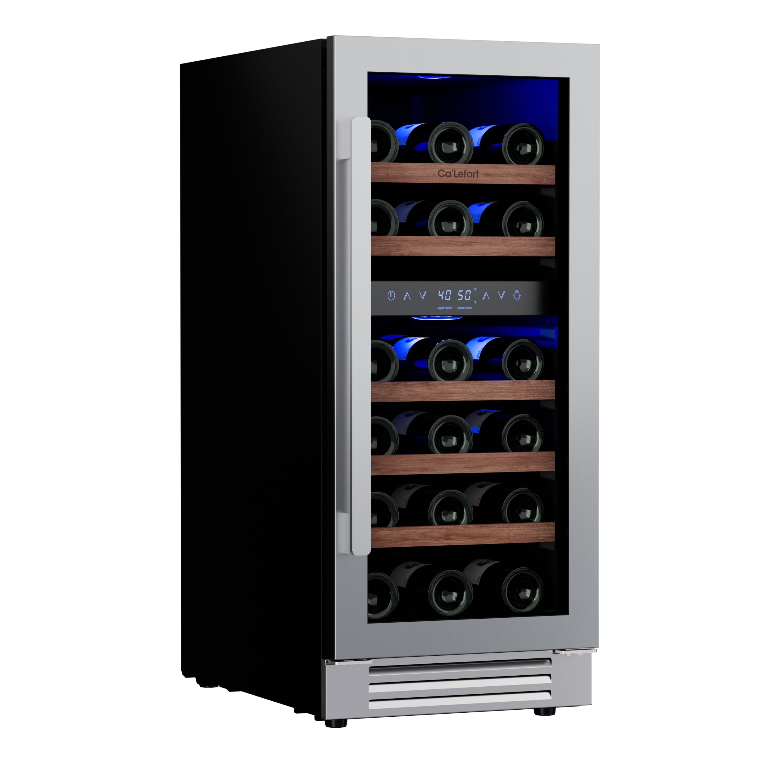 Koolatron 29-Bottle Dual Zone Compressor Wine Chiller, Black/Silver