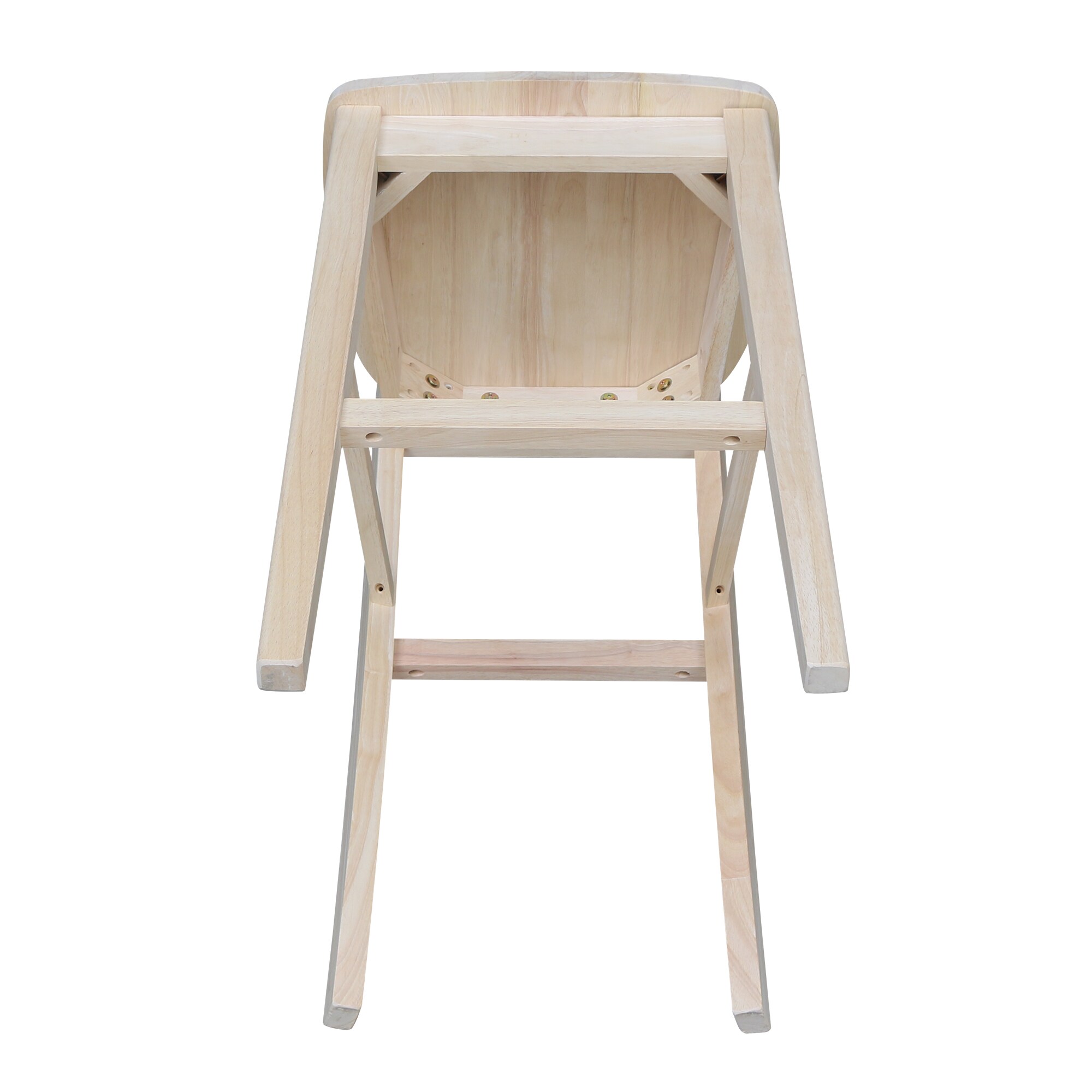 Parawood Mission Style Bar Height Stool, Unfinished Brown