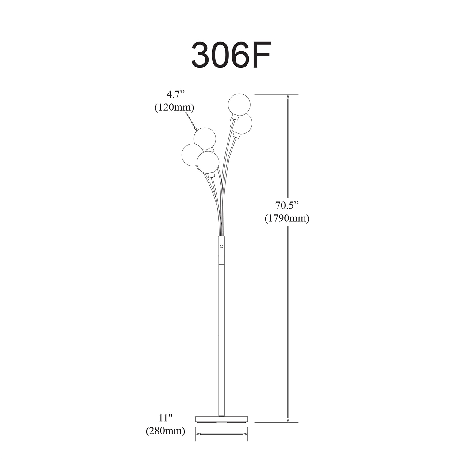 Dainolite 306F-BK floorlamps - View #3