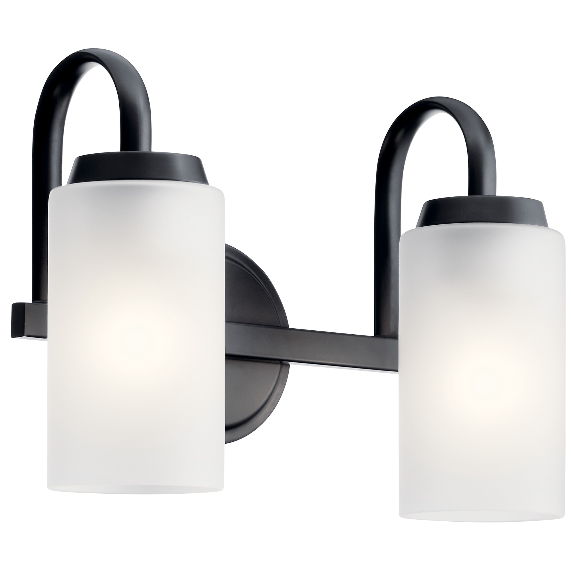 Kichler 55086BK Kennewick 13.25-in 2 -Light Black Traditional Vanity light
