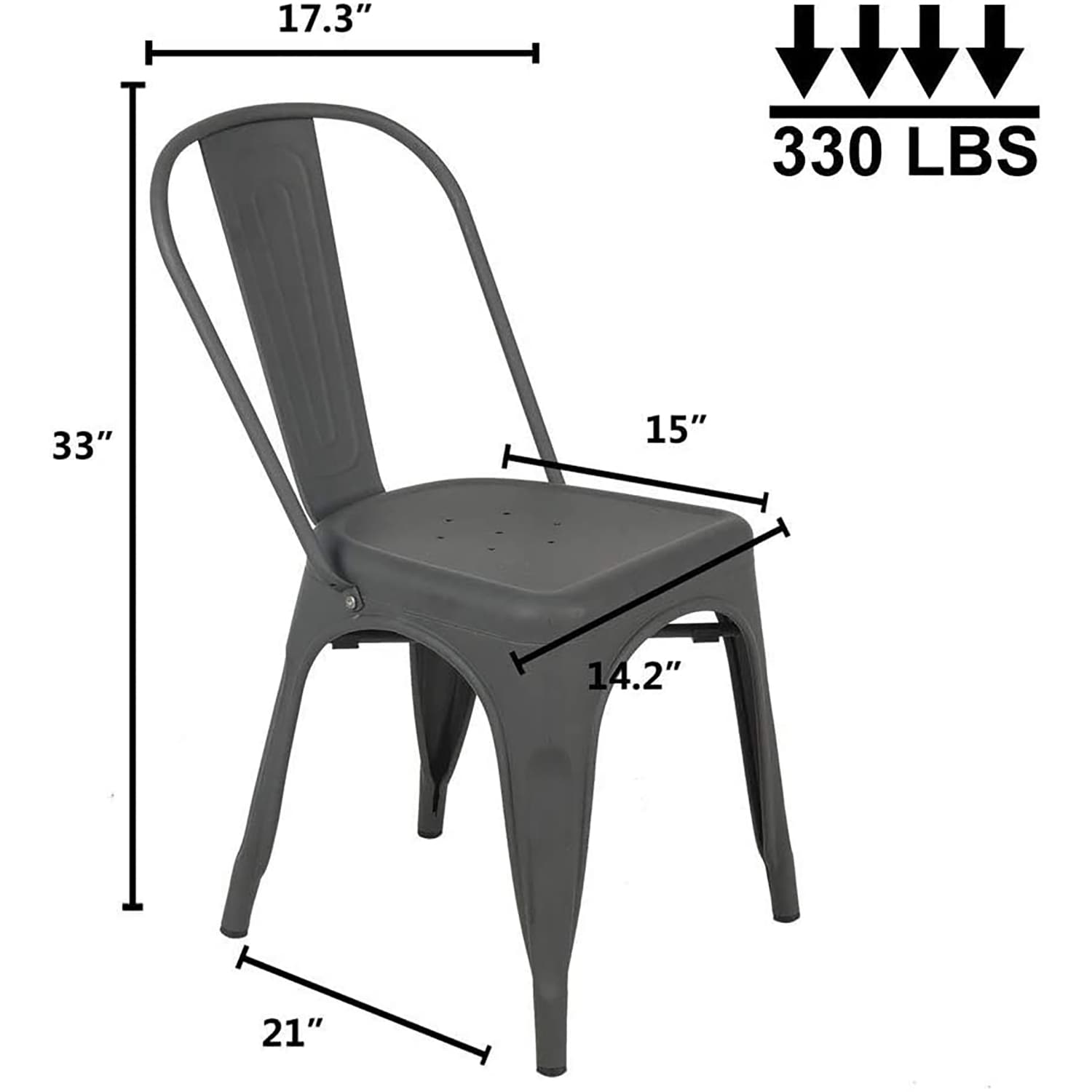 CASAINC YY0001A-GR Dining-Chairs - View #4
