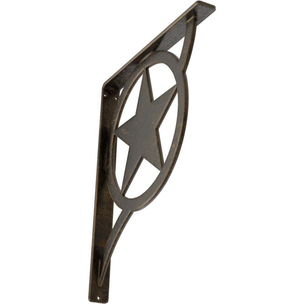 Ekena Millwork BKTM01X12X15SAUAPG Austin 12-in x 1.5-in x 15-in Antique gold Wrought iron Countertop support bracket