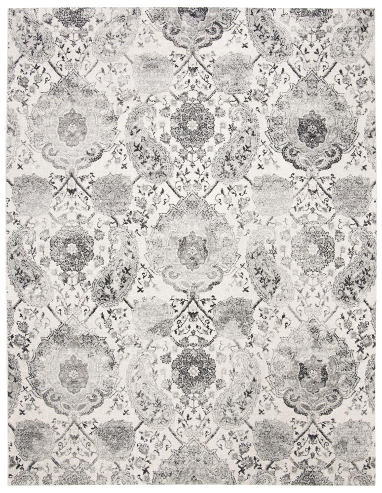 Safavieh MAD600D-8 Madison Abbey 8 x 10 (ft) Loomed Synthetic Cream/Silver Rectangular Indoor Distressed/Overdyed Vintage Area rug