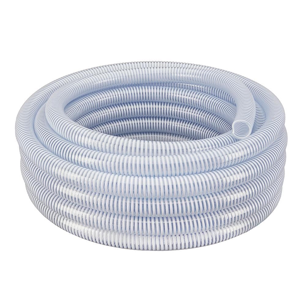 Inner Diameter 1/2 Vacuum-Rated Clear PVC Tubing with Steel Wire Reinforcement for Food Beverage and Dairy Applications Outer Diameter 13/16-50 ft