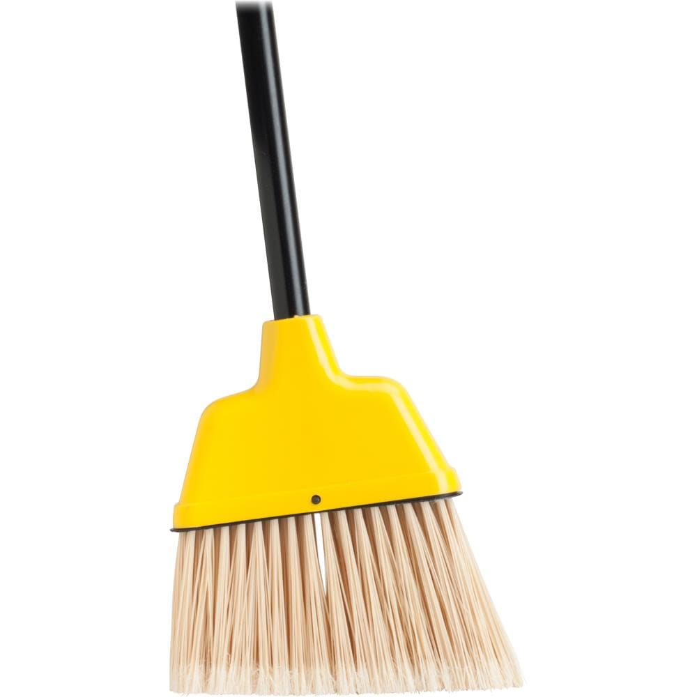 53 in. Wood Handle Plastic Bristles Angle Broom in Yellow (12/Carton)