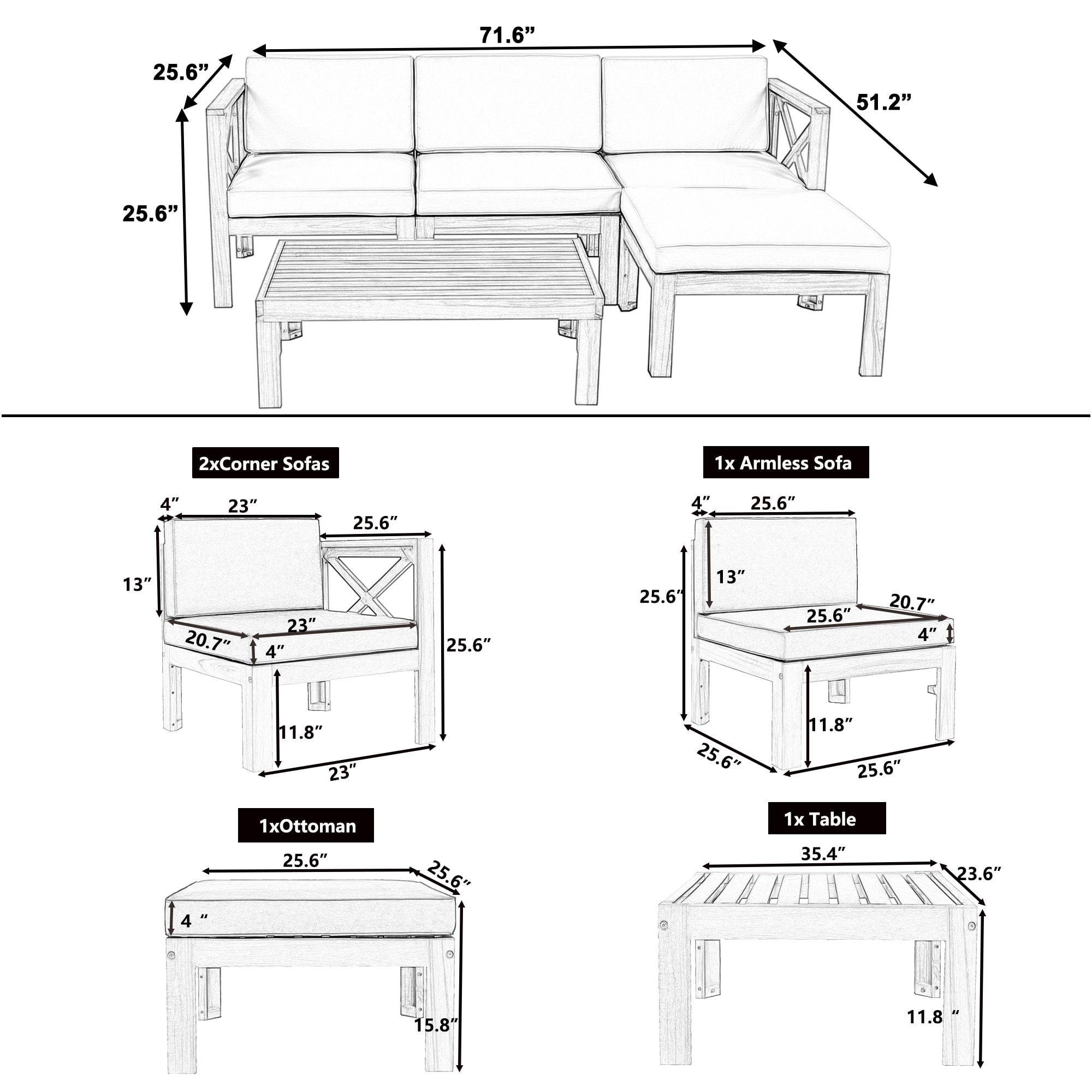 SINOFURN SYA020340BG Patio-Sofas-Daybeds - View #13