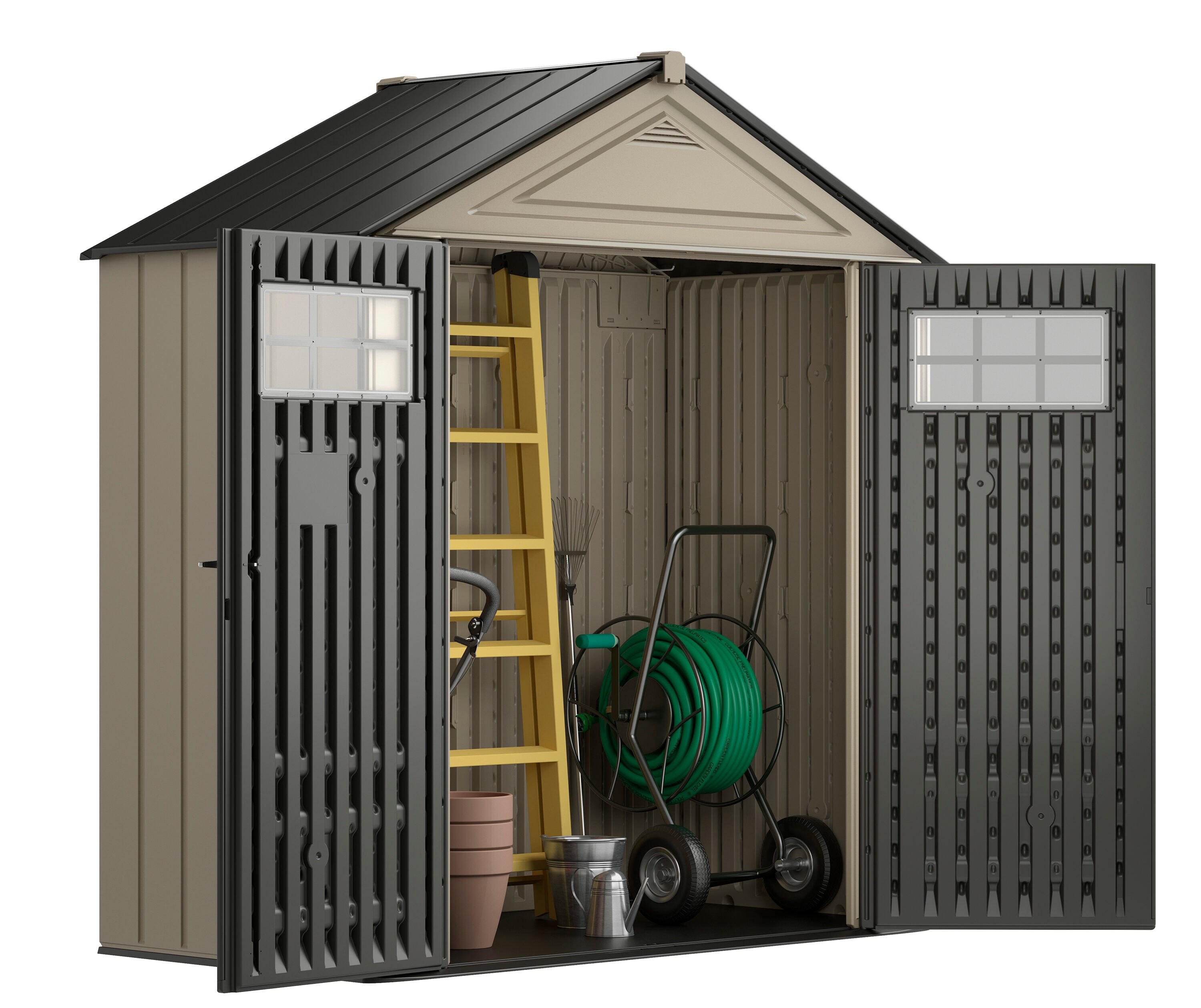 Rubbermaid 7x3 Foot Double Wall Plastic Outdoor Utility Storage Shed,  Sandstone, 1 Piece - Kroger