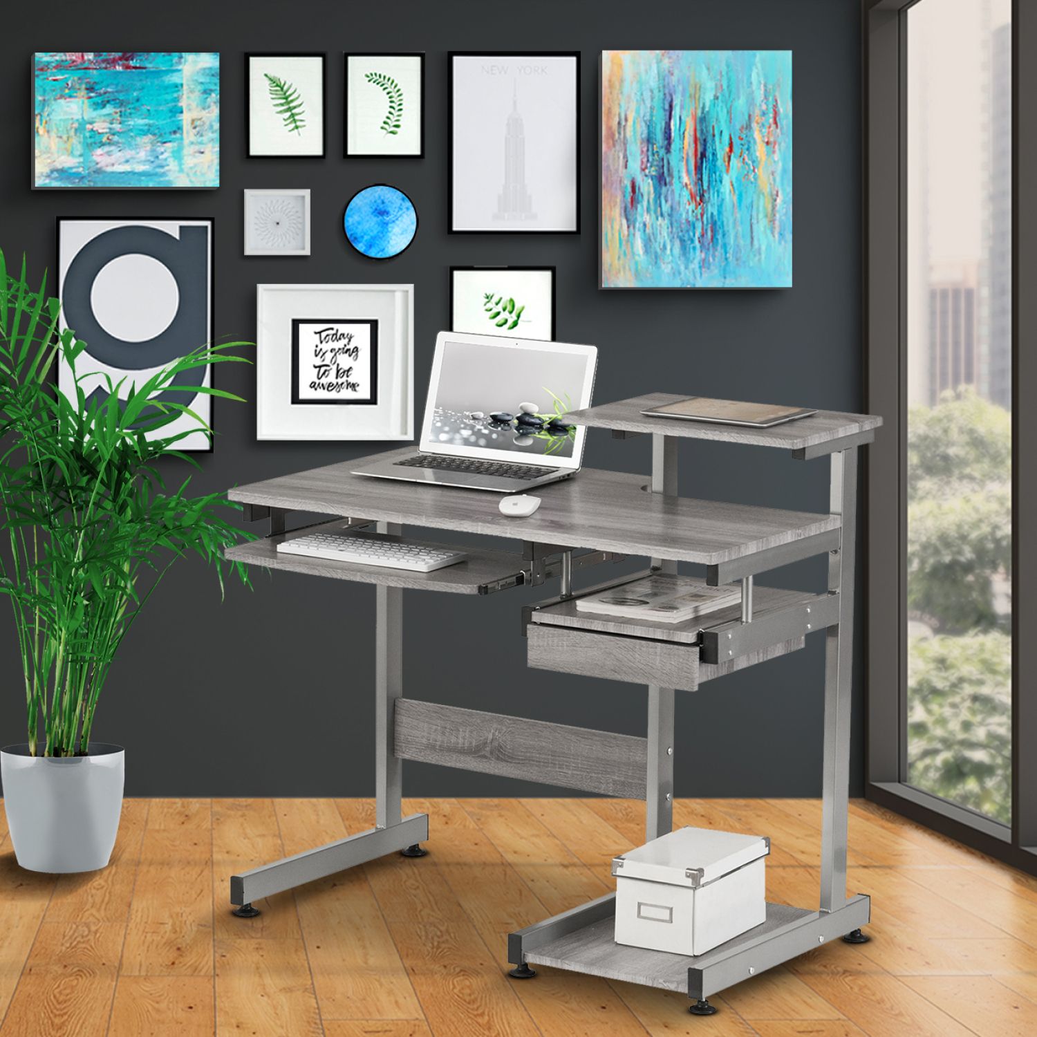 JASMODER RTA-2706A-GRY 22.00-Inches Multiple colors/finishes Modern/Contemporary Writing desk