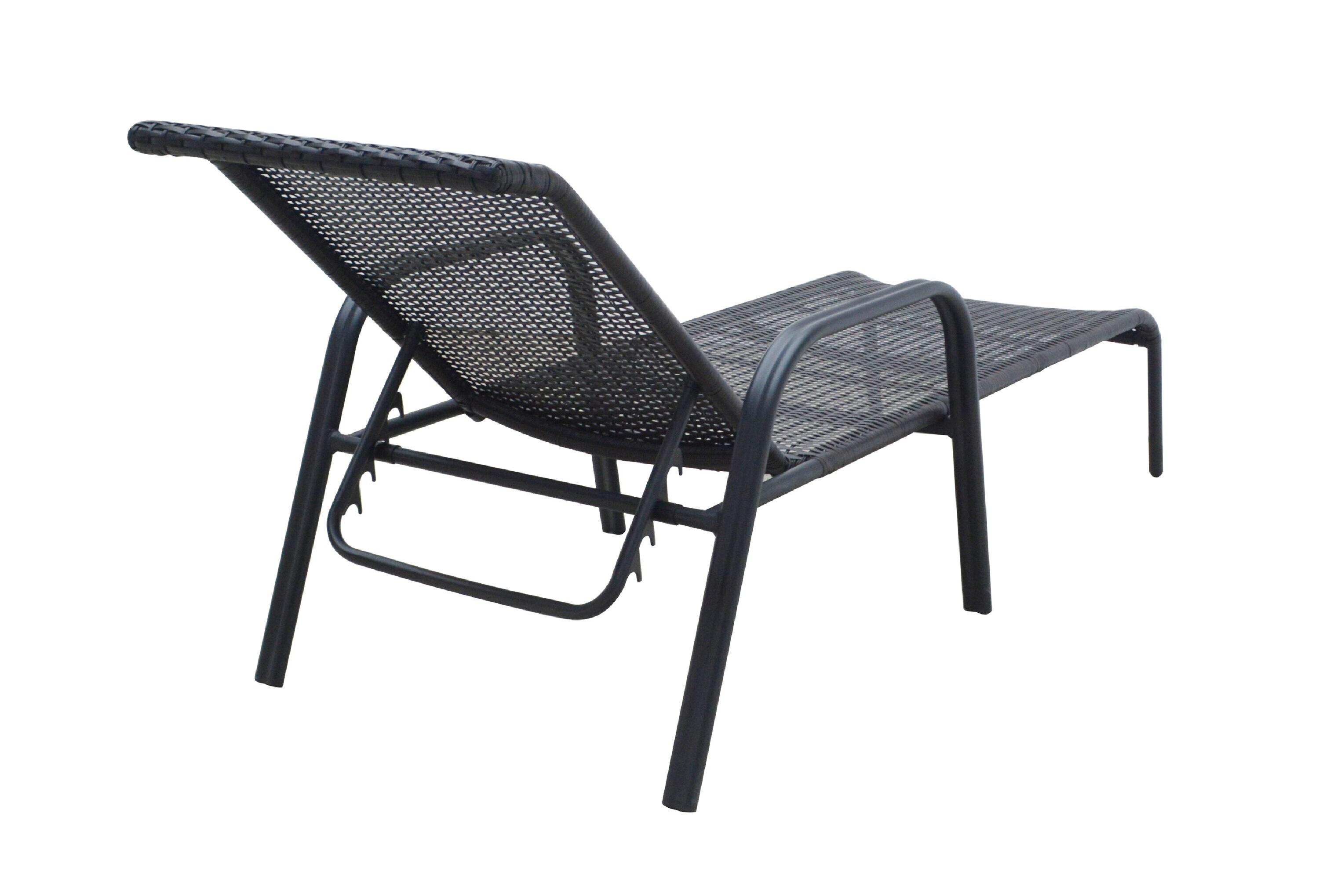 garden treasures pelham bay wicker stackable steel chaise lounge chair