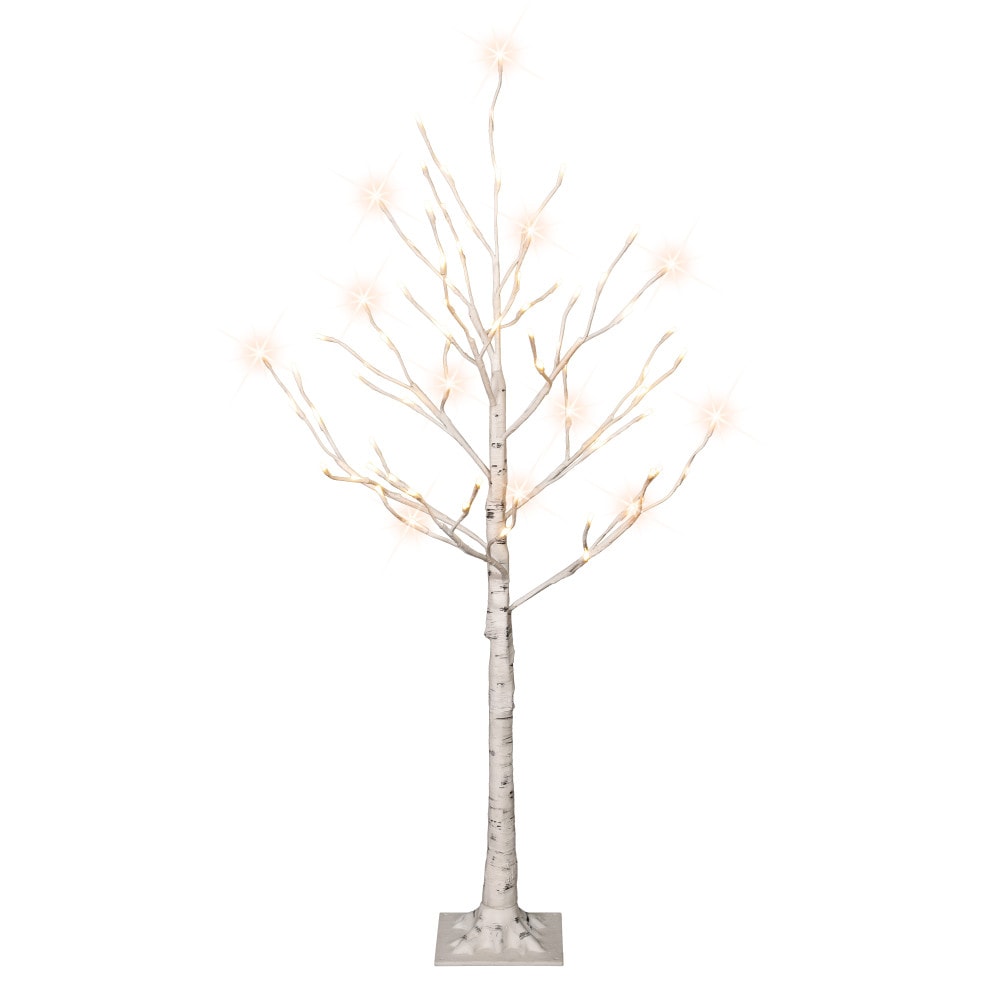 Puleo International DE2687LA-40-2 4-ft Pre-lit White Artificial Christmas Tree with White LED Lights