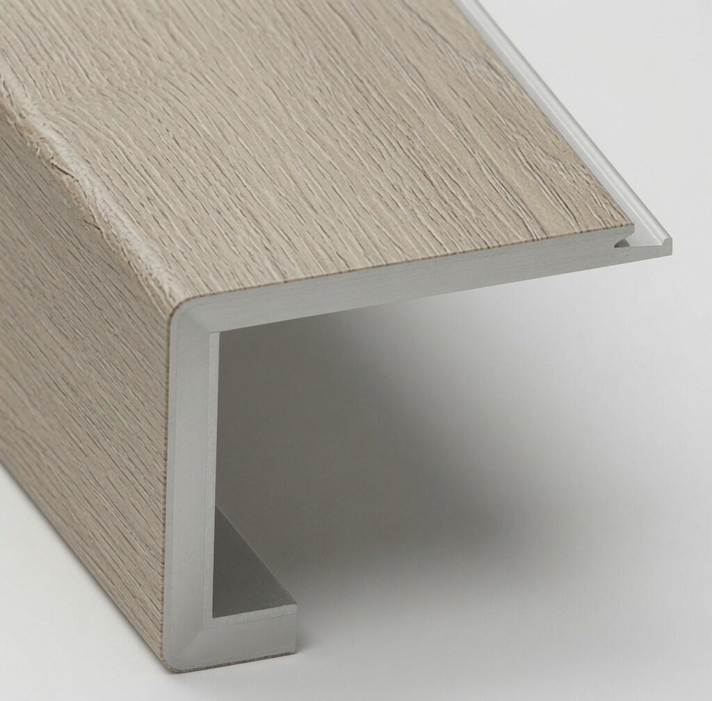 Element Flooring  Talc 1-in T x 2-in W x 94-in L Prefinished Vinyl Stair Nosing Floor Moulding Trim