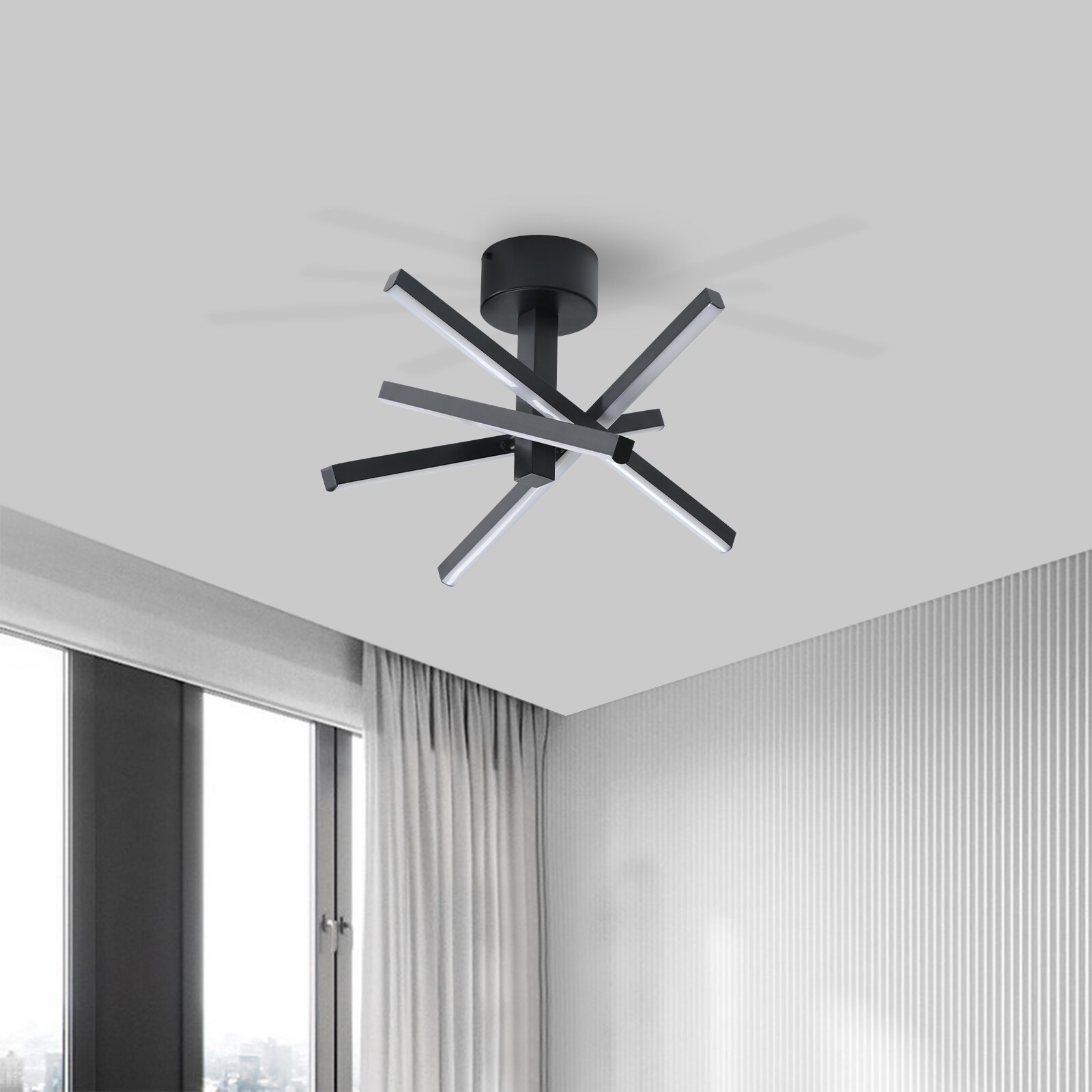 Huluwat 12 Inch Modern LED Ceiling Light Geometric Starburst Design ...