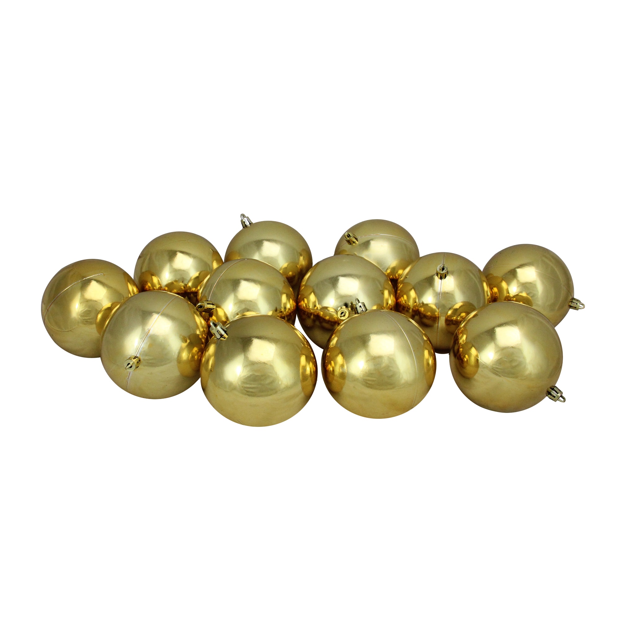 Northlight 31755272 12 -Pack Gold Ball Standard Indoor Ornament set Shatterproof