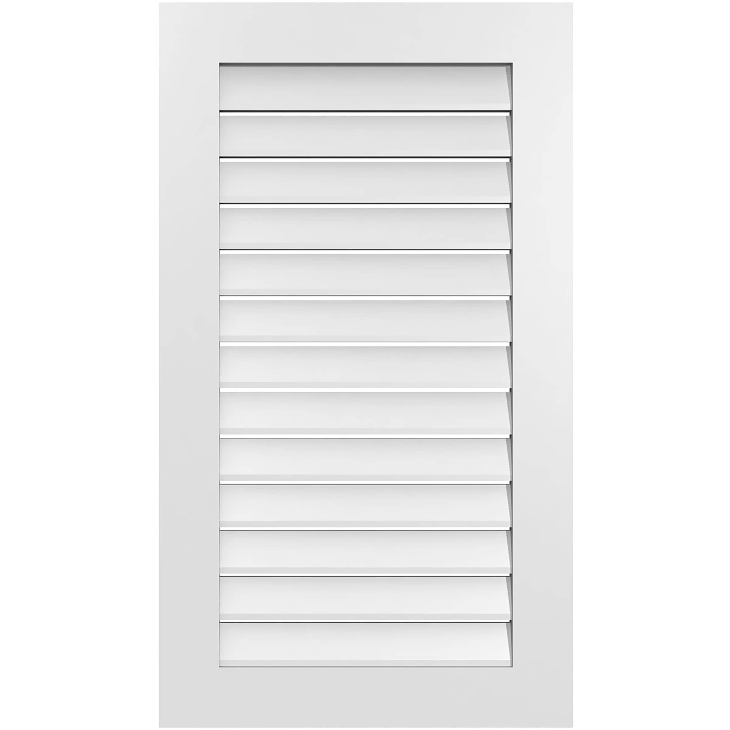 Ekena Millwork GVPVE24X4201SF 24-Inches x 42-Inches Off-white Rectangle PVC Gable Louver Vent