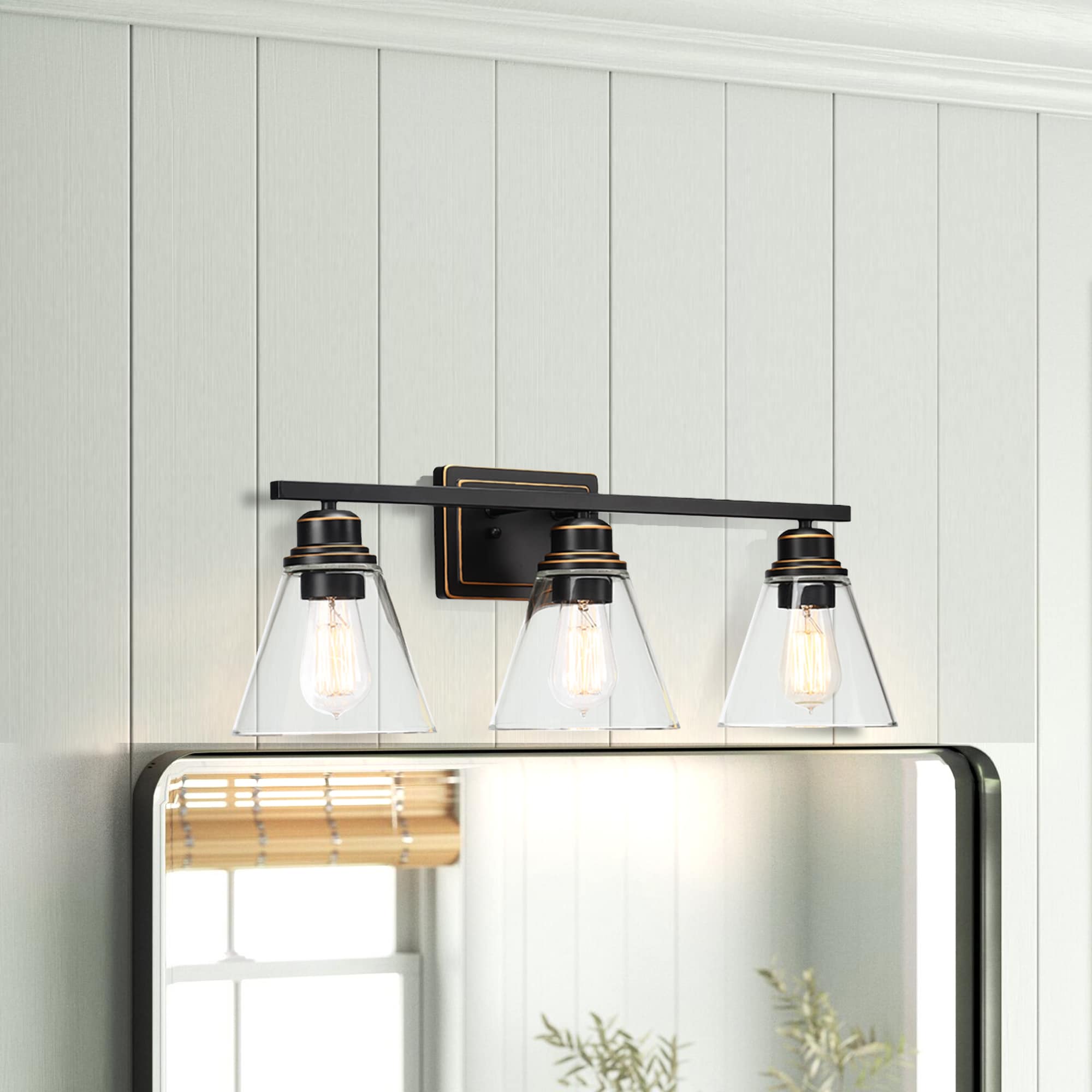 Hukoro Vanity Light 26-in 3-Light Oil Rubbed Bronze Modern/Contemporary ...