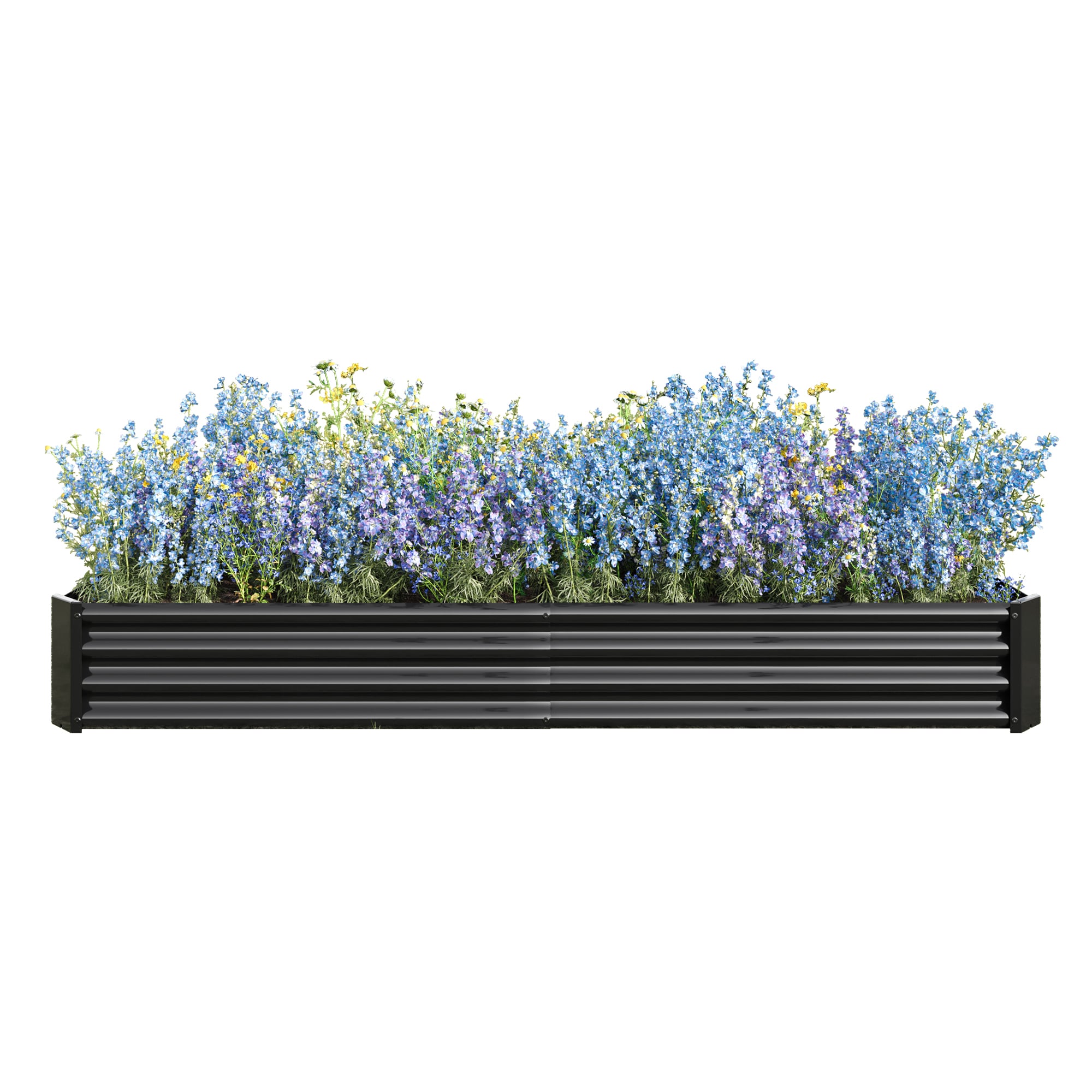 Flynama J-V-90996 44.69-in W x 91.34-in L x 11.81-in H Black Metal Raised Garden Bed