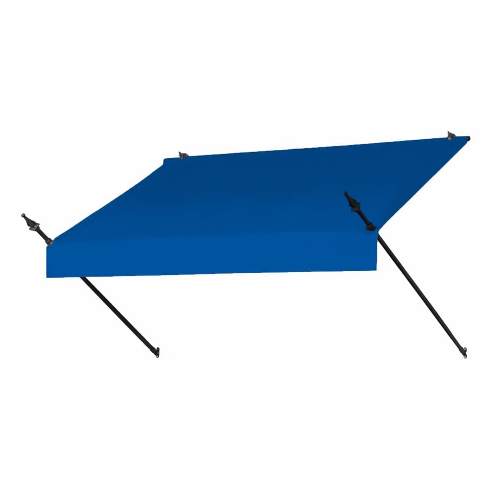 Awnings in a Box 3020432 Designer 74-Inches Wide x 36.5-Inches Projection x 10-Inches Height Fabric Blue/Black Solid Manual Retractable Window/Door Awning