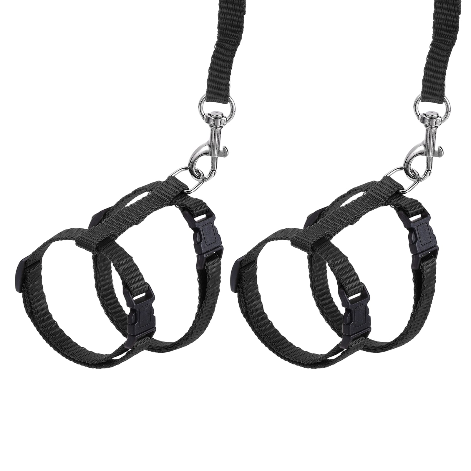 Unique Bargains Rabbit Harness and Leash Escape Proof Bunny Cat Leash Small Animal Harness Soft Adjustable Buckle( 2pcs Black) for Bunny Kitten Cats Puppies Walking Hiking Training