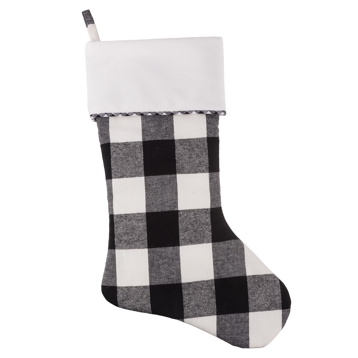 Haute Decor HR0106 18.7-in Black Plaid Christmas Stocking