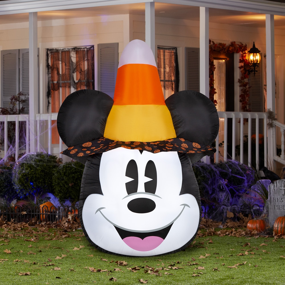 Disney 6-ft Lighted Mickey Mouse with Candy Corn Hat Inflatable at ...