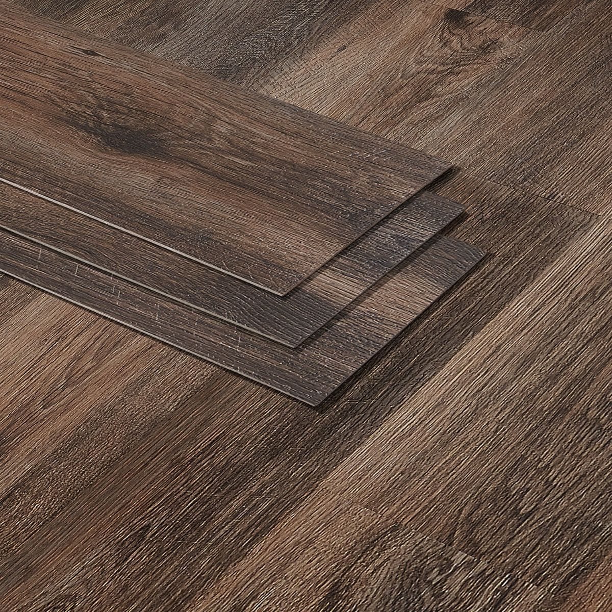 Artmore Tile EXT3RD106424 ReFresh Lofty Oak Brown Wood look 12-Mils x 6-in W x 48-in L Waterproof and Water Resistant Glue down Luxury Vinyl Plank Flooring ( 36-Sq. Feet Carton )
