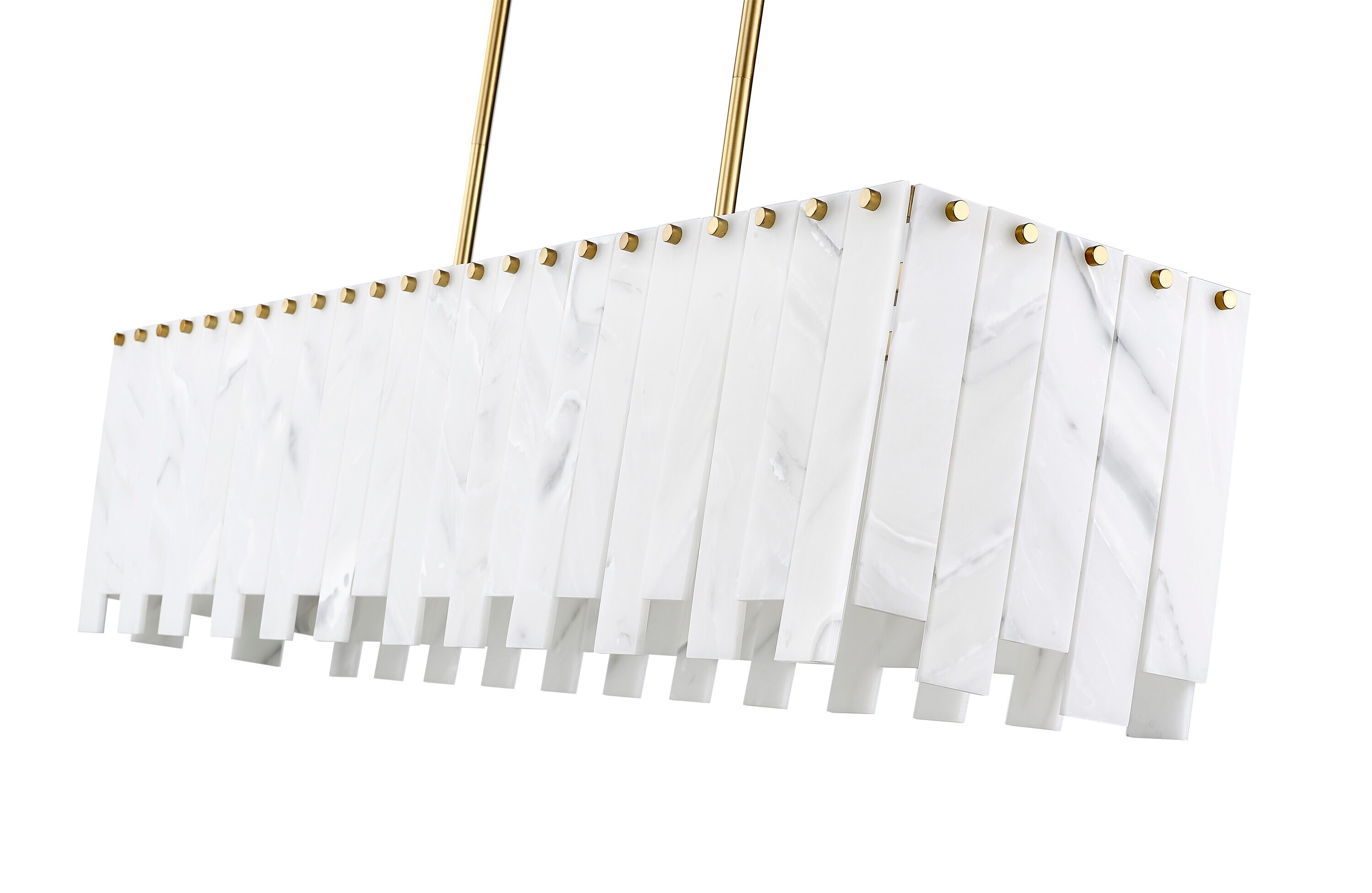 Viviana Contemporary 7-Light Linear Chandelier in Rubbed Brass
