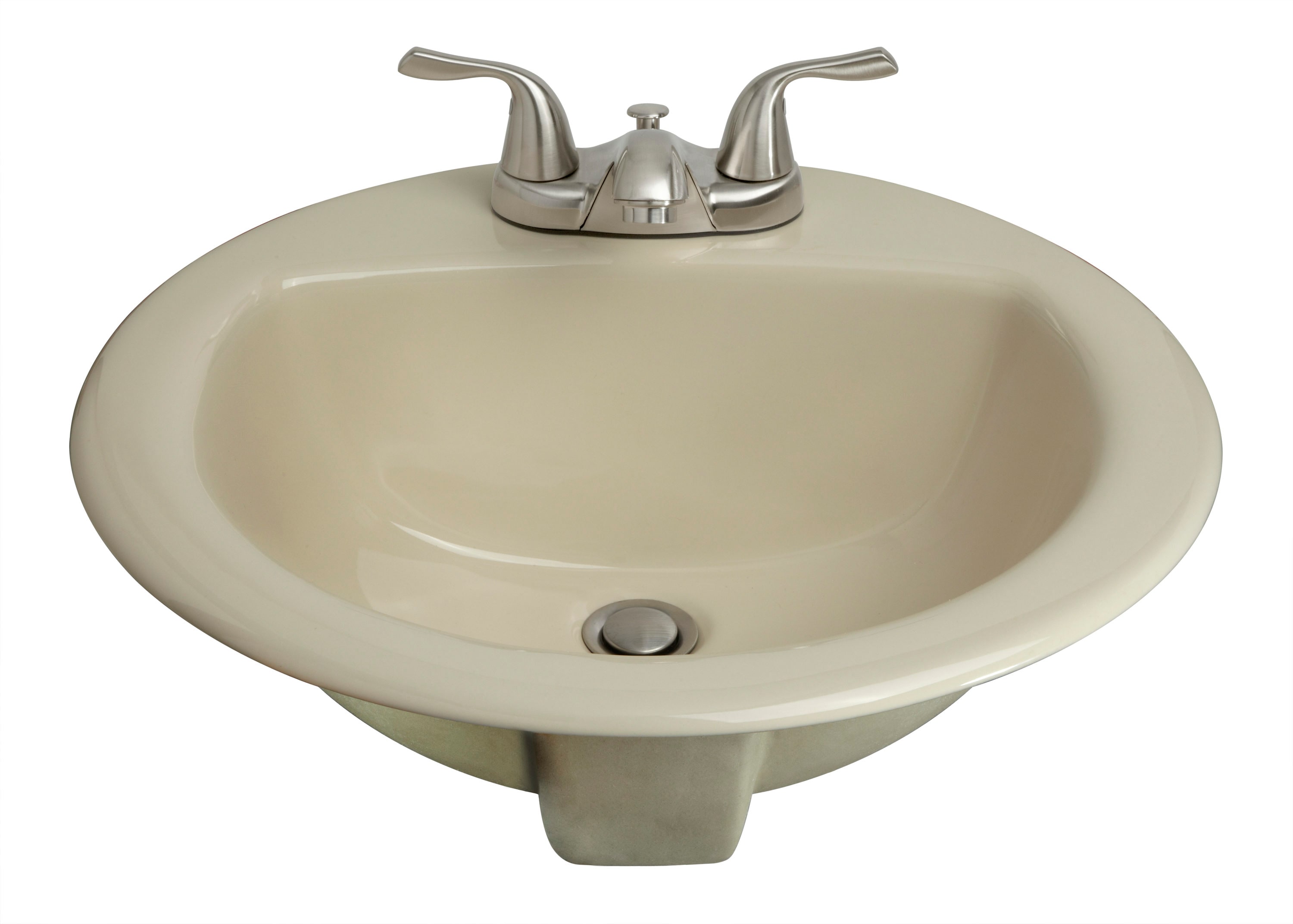 allen + roth AL2191-02 Vitreous china Drop-in Round Biscuit Bathroom Sink ( 19-in x 19-in )