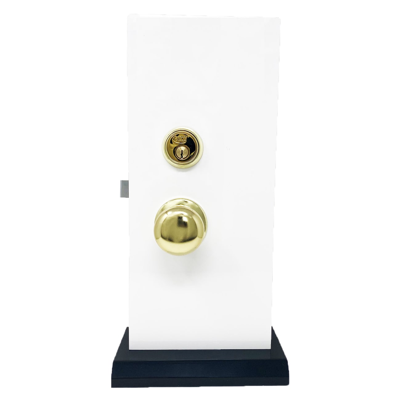 Premier Lock Polished Brass Left Handed Exterior Single Cylinder Deadbolt Keyed Entry Door 1177