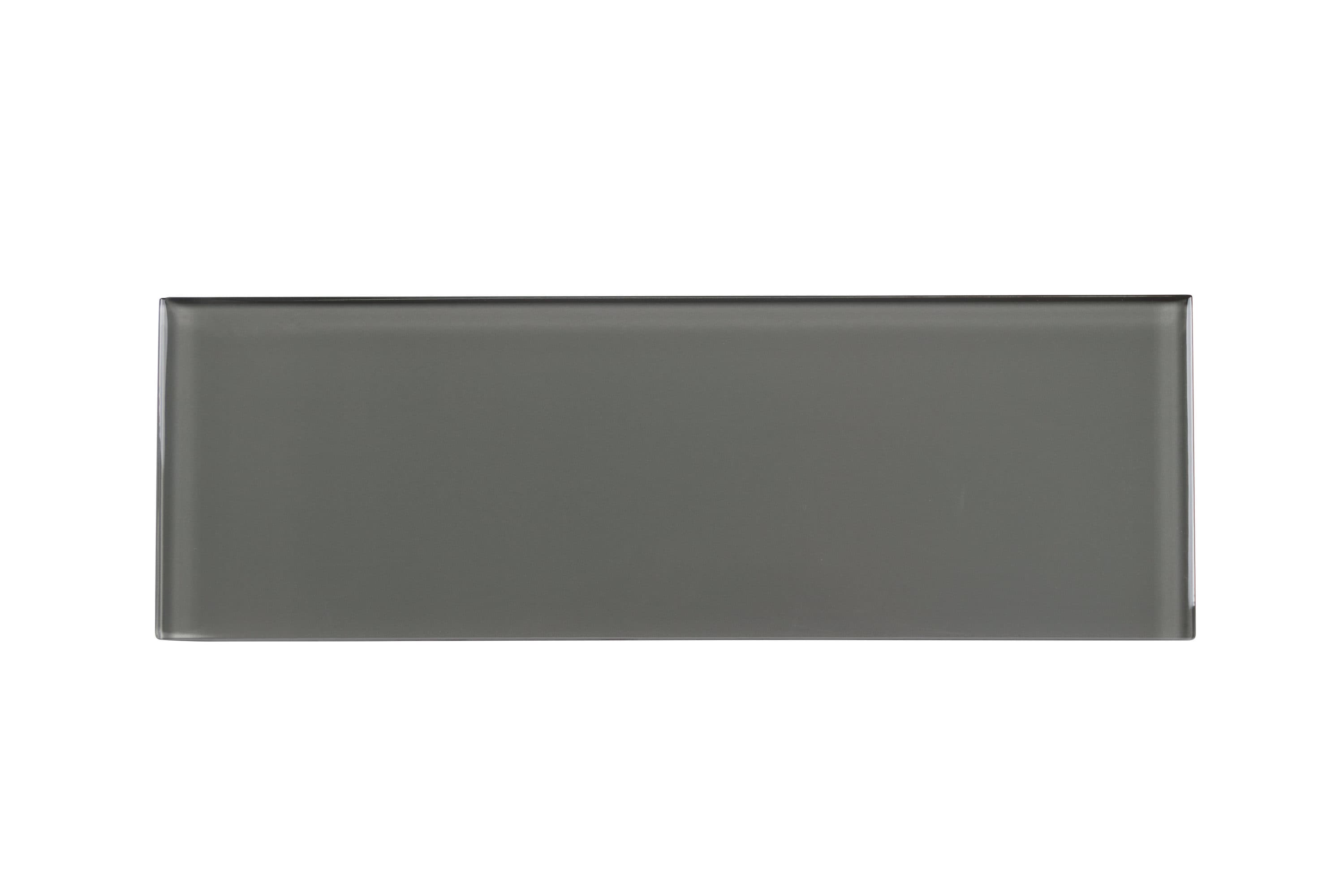 WS Tiles WST-02P-SAMPLE Sample- Sample Dark Gray 4-in x 12-in Glossy Glass Wall Tile