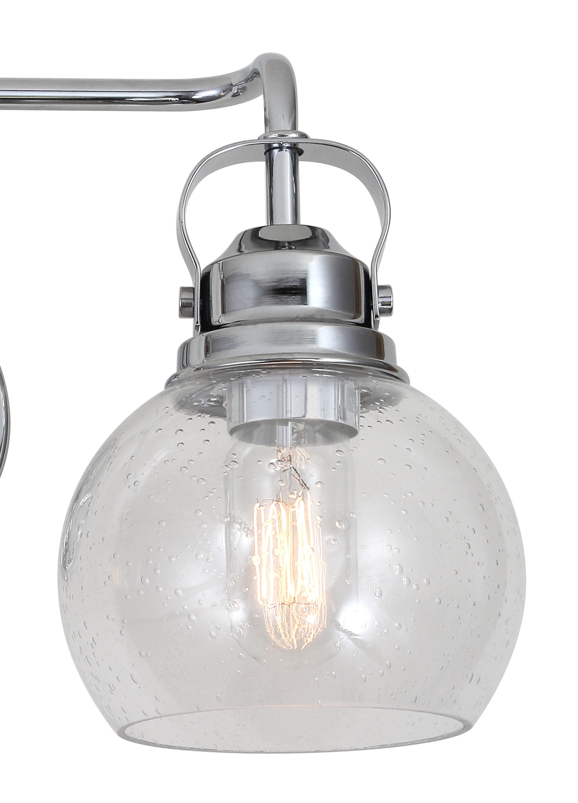 Shirley 17.5" Polished Chrome and Clear Glass 2-Light Vanity Sconce