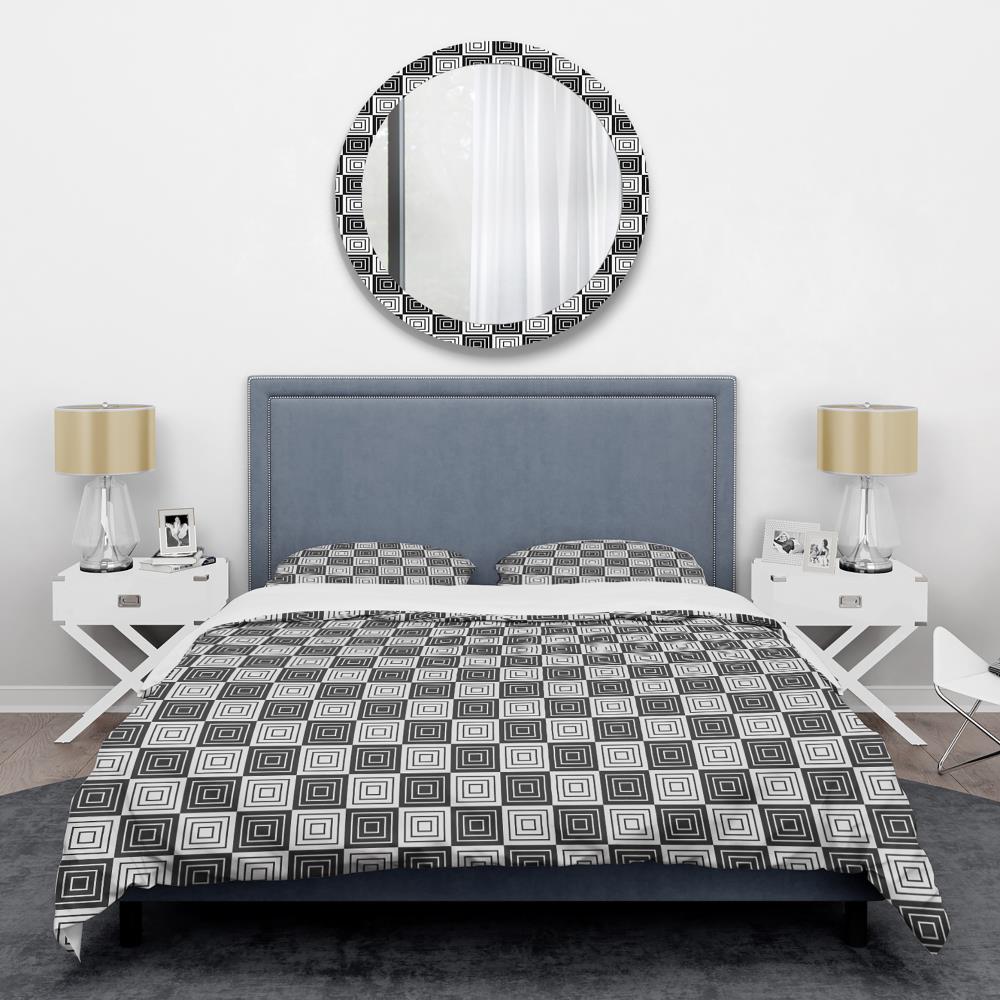 Designart BED24092-Q 3 -Piece Grey Queen Duvet cover Set