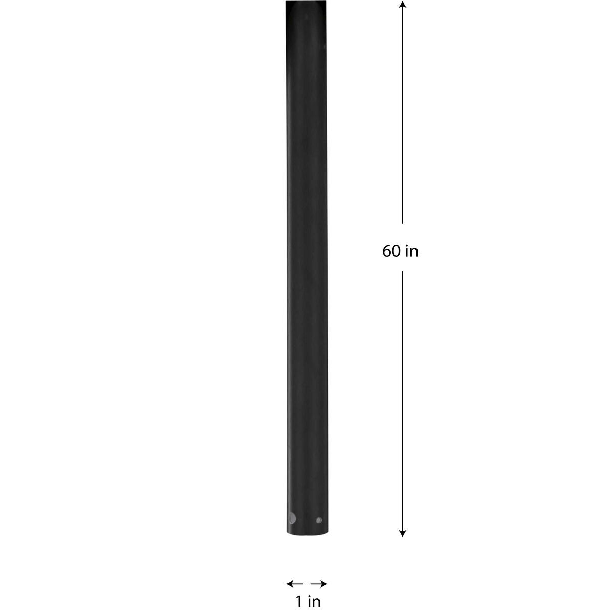 60-Inch Black Steel Ceiling Fan Downrod