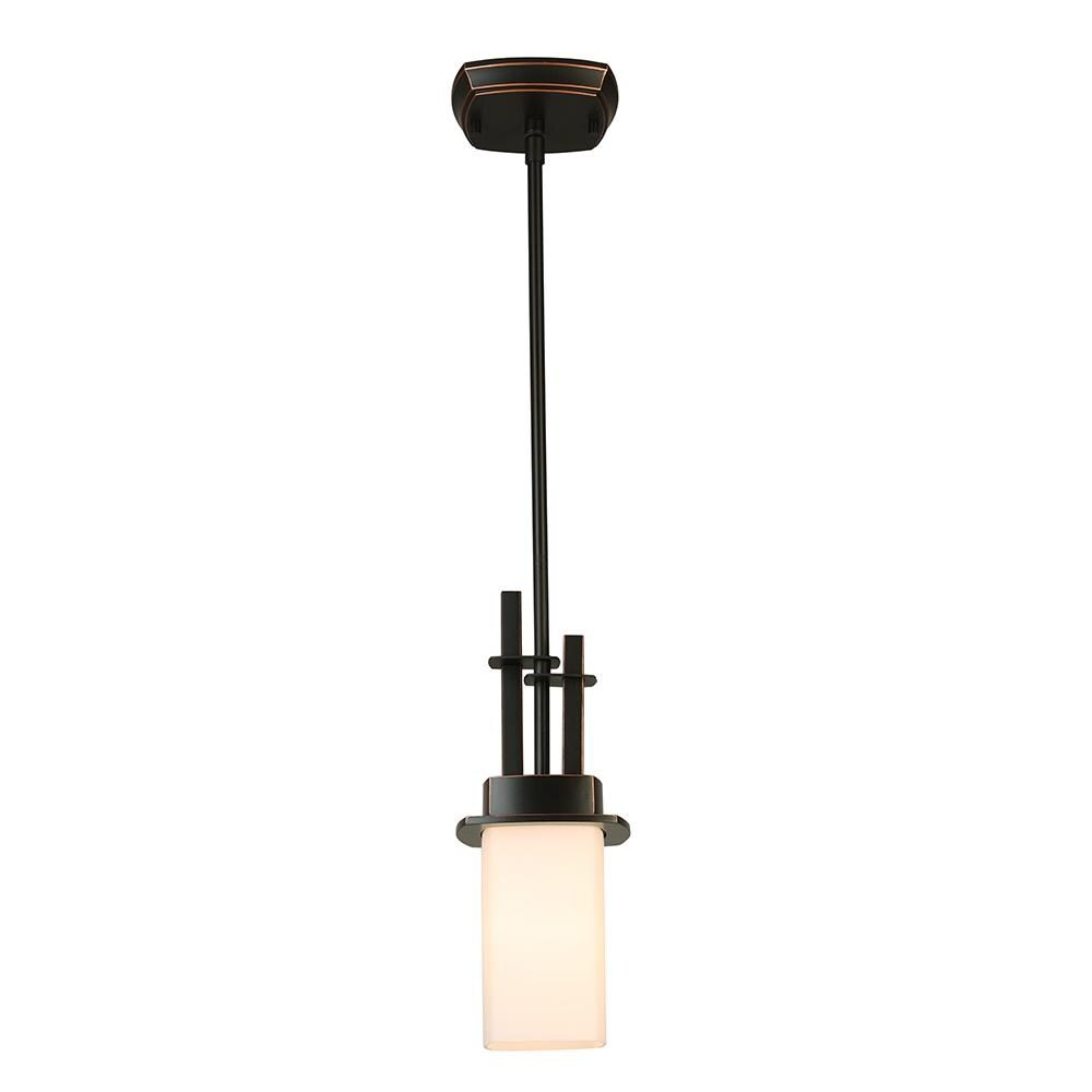 EGLO 203979A Vlacker Bronze Transitional Opal Glass Square Hanging Pendant Light