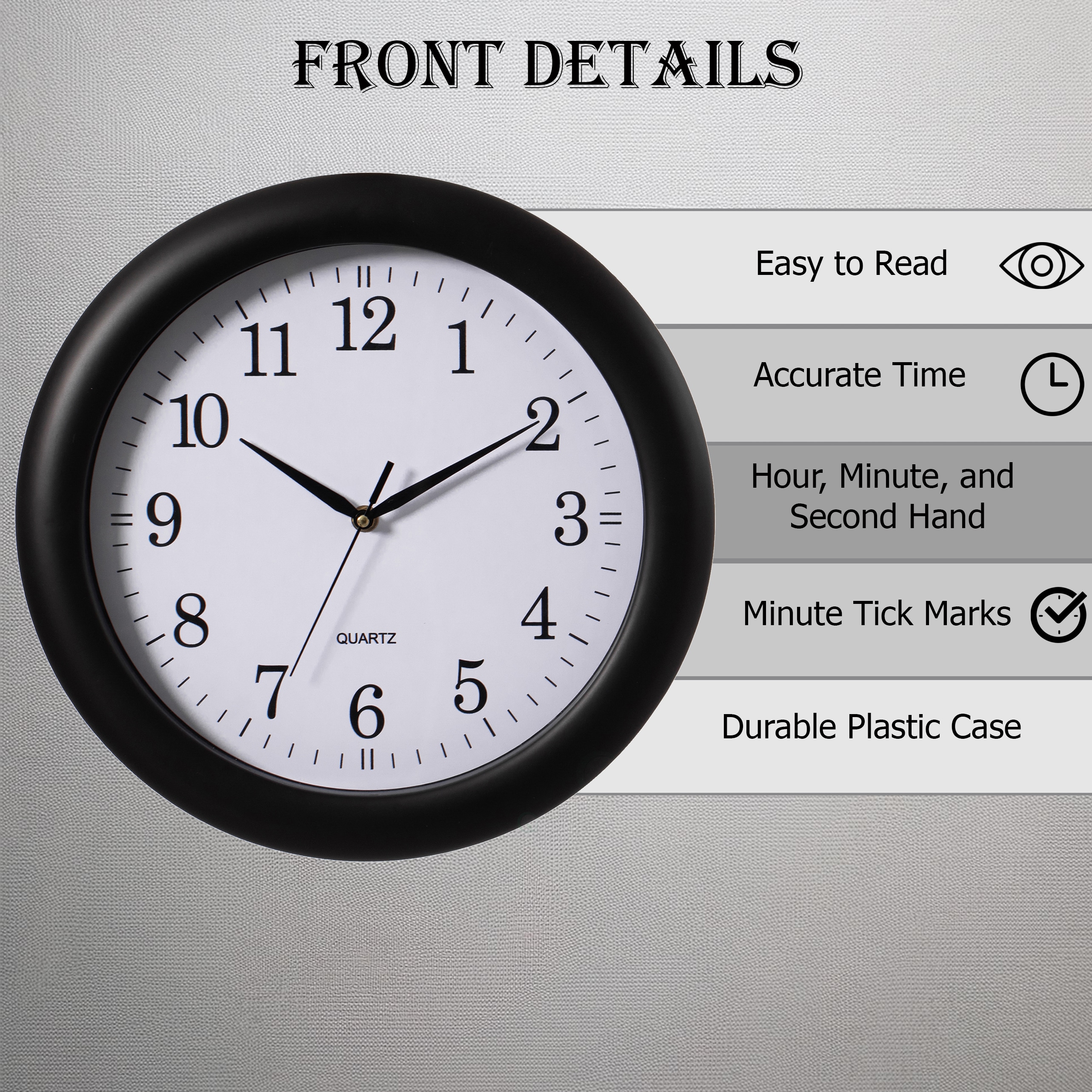 Clockswise QI004510.BK Indoor-Outdoor-Clocks - View #9