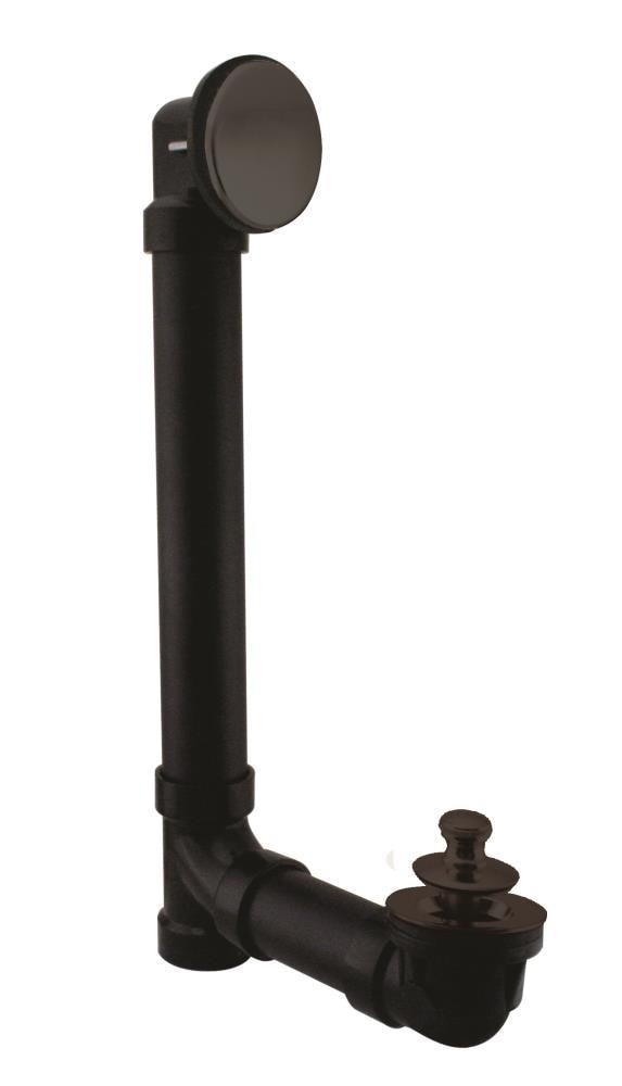 WESTBRASS 494144H-12 Illusionary Overflow 12 In. and 4 In. Sch. 40 Abs Bath Waste and Overflow with Lift and Turn Bath Drain In Oil Rubbed Bronze