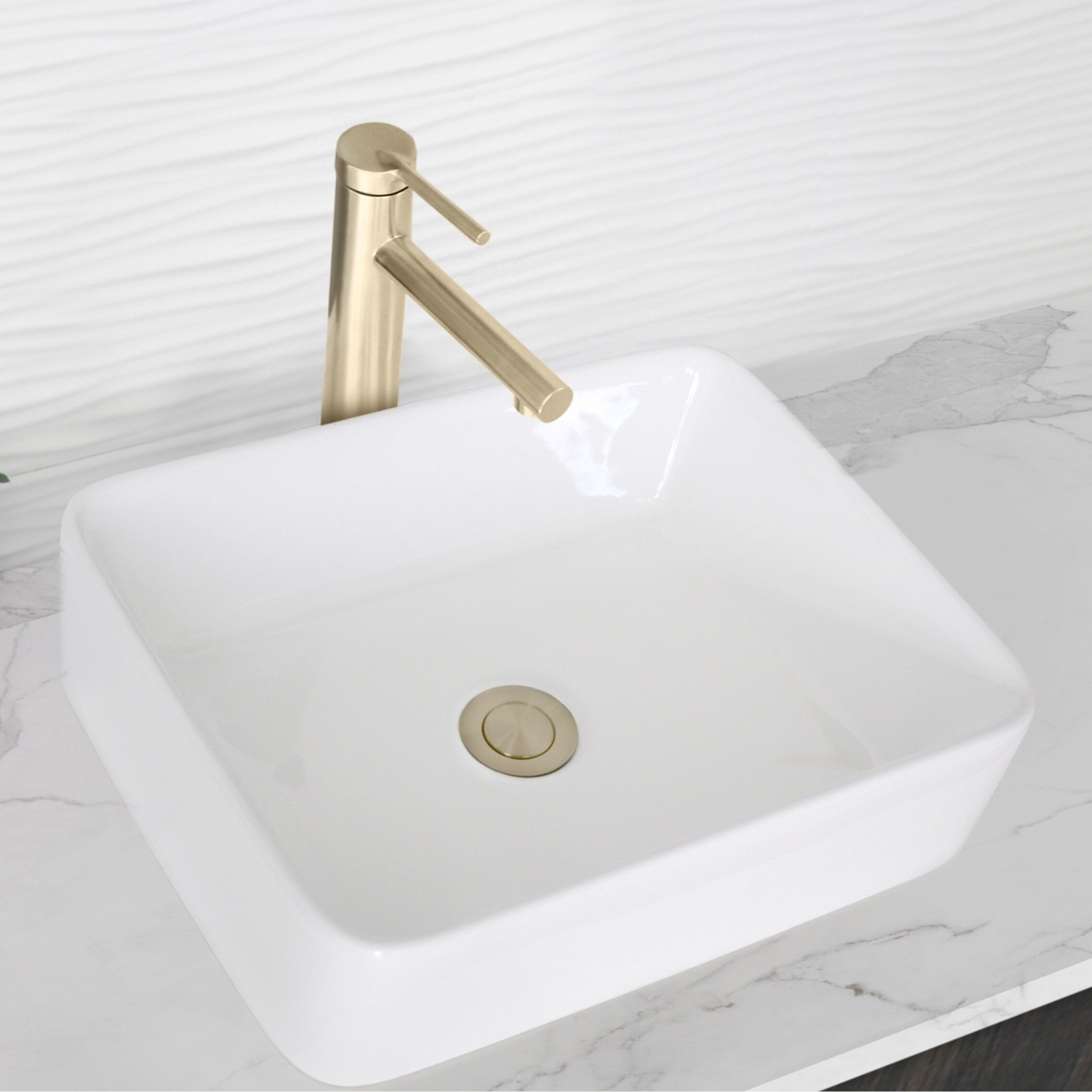 Elegant Single-Lever Gold Tone Vessel Sink Faucet