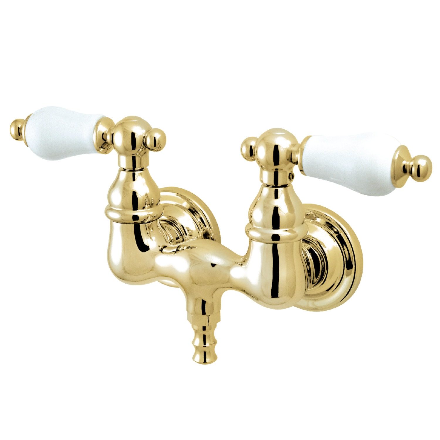 Kingston Brass Vintage Polished Brass Widespread 2-handle Bathroom Sink  Faucet with Drain (12.38-in)