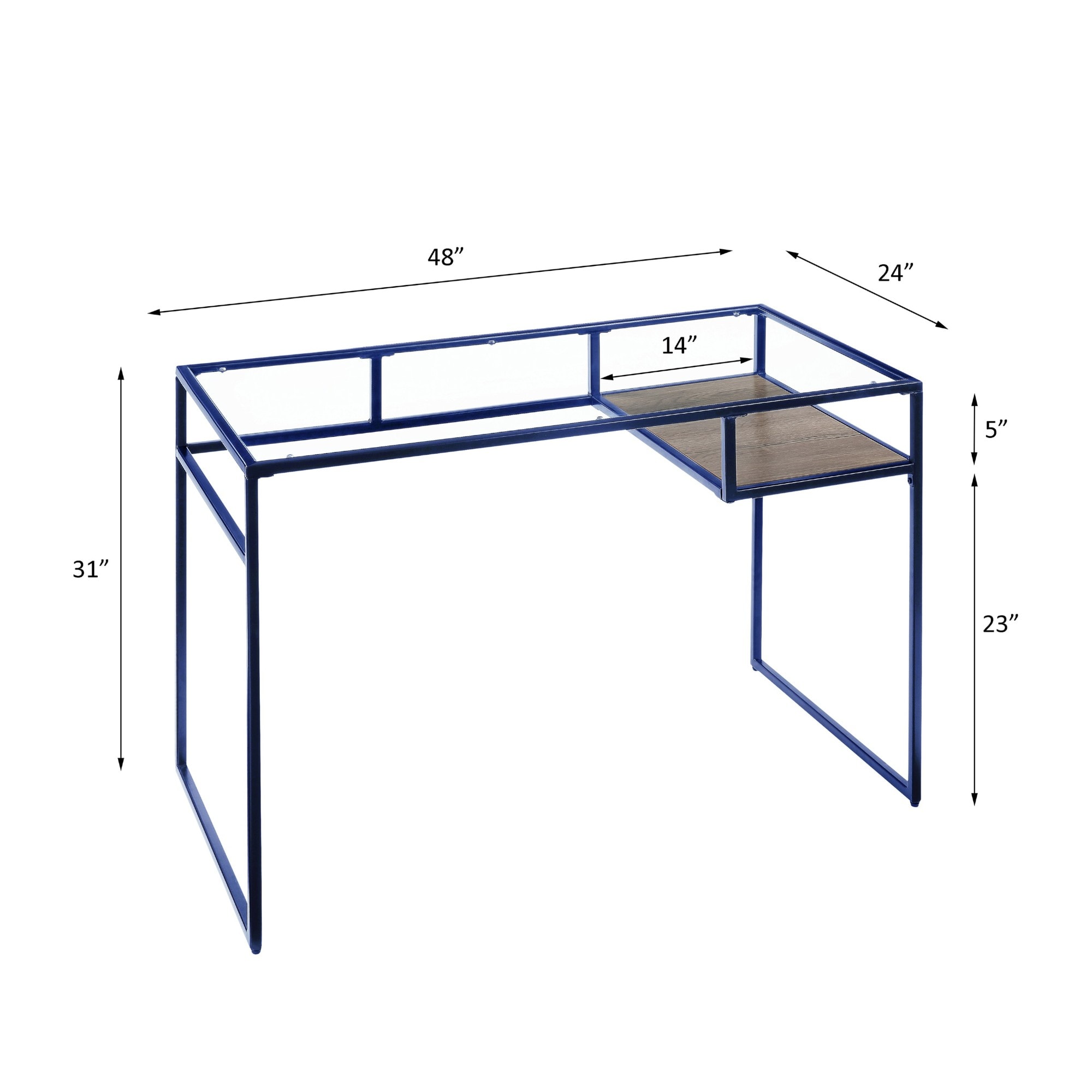 ZAKLOOP 48-in Blue Modern/Contemporary Computer desk