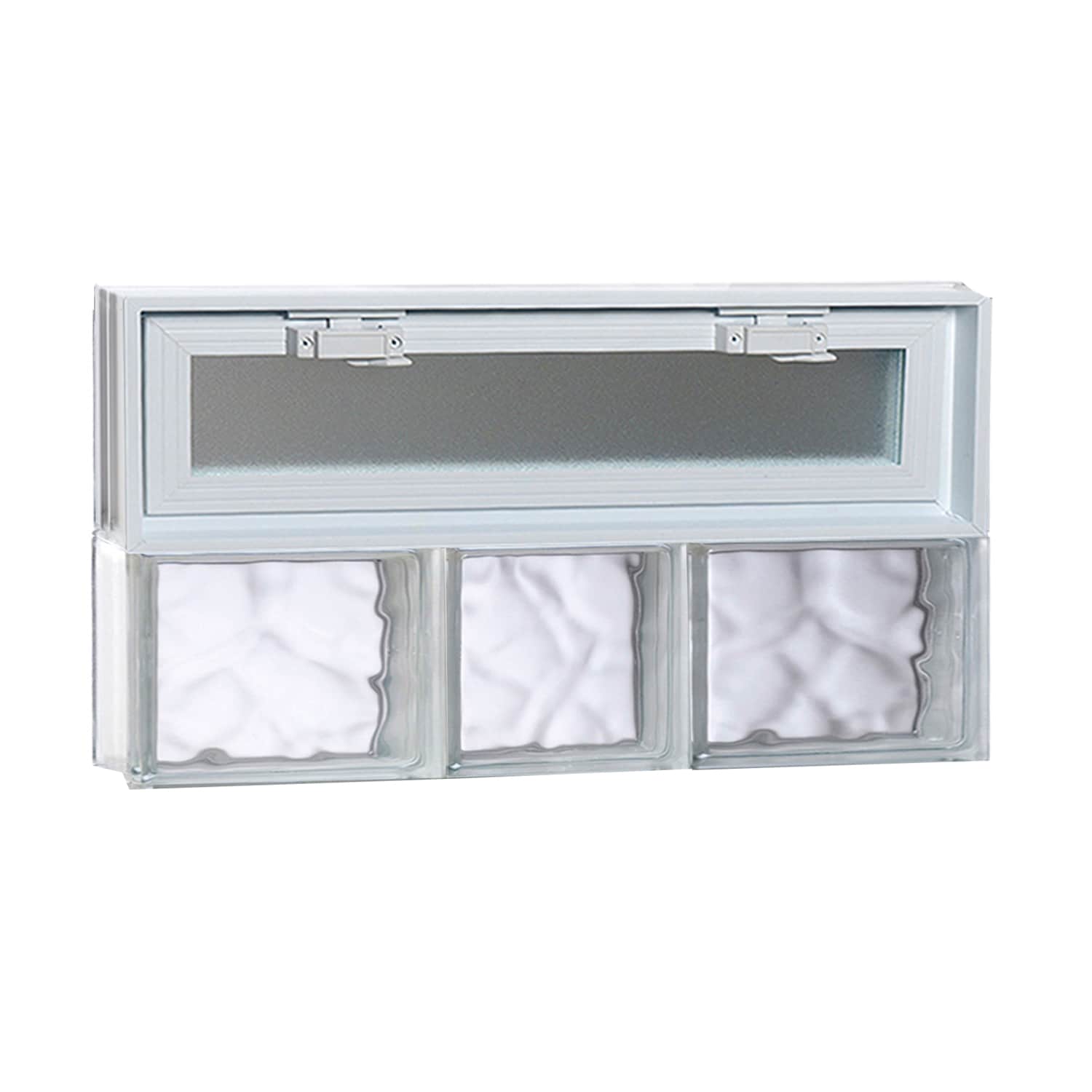 REDI2SET V2212DC Wavy Glass 21-1/4-in x 11-1/2-in Frameless Replacement Vented Glass Block Window