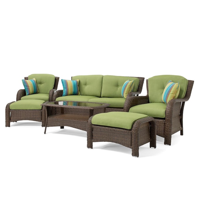 La Z Boy Outdoor Sawyer 6 Piece Metal Frame Patio Conversation Set With Sunbrella Cushion S Included In The Sets Department At Com - La Z Boy Outdoor Furniture Clearance