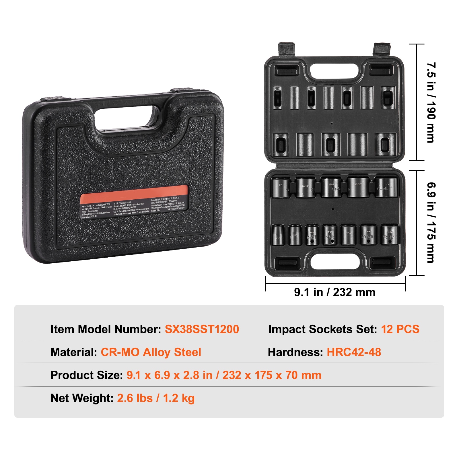 VEVOR SCCJTTZJ1CRM06171V0 Impact-Socket-Sets - View #7