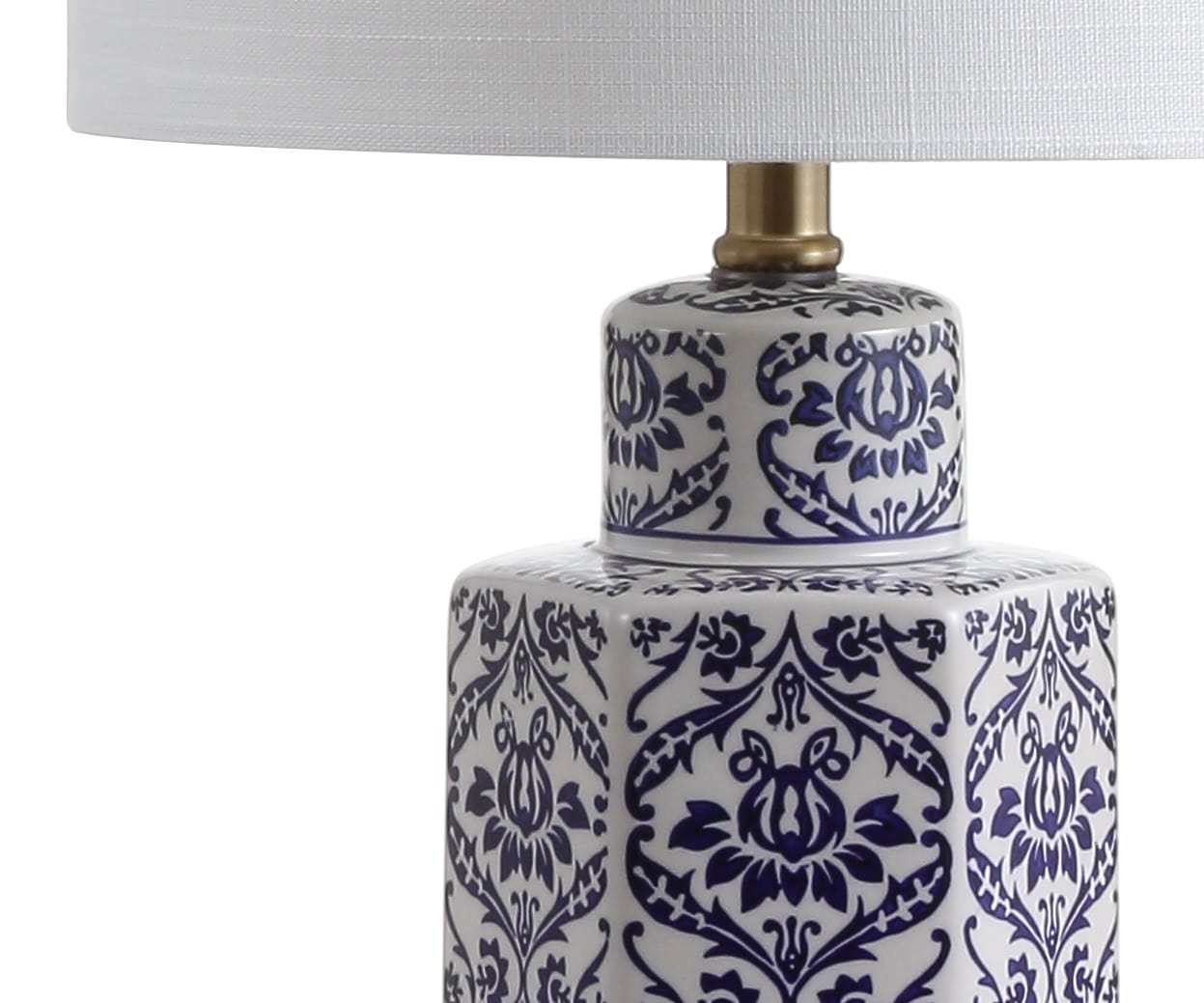 Diana Blue and White Ceramic Ginger Jar Table Lamp with Linen Shade