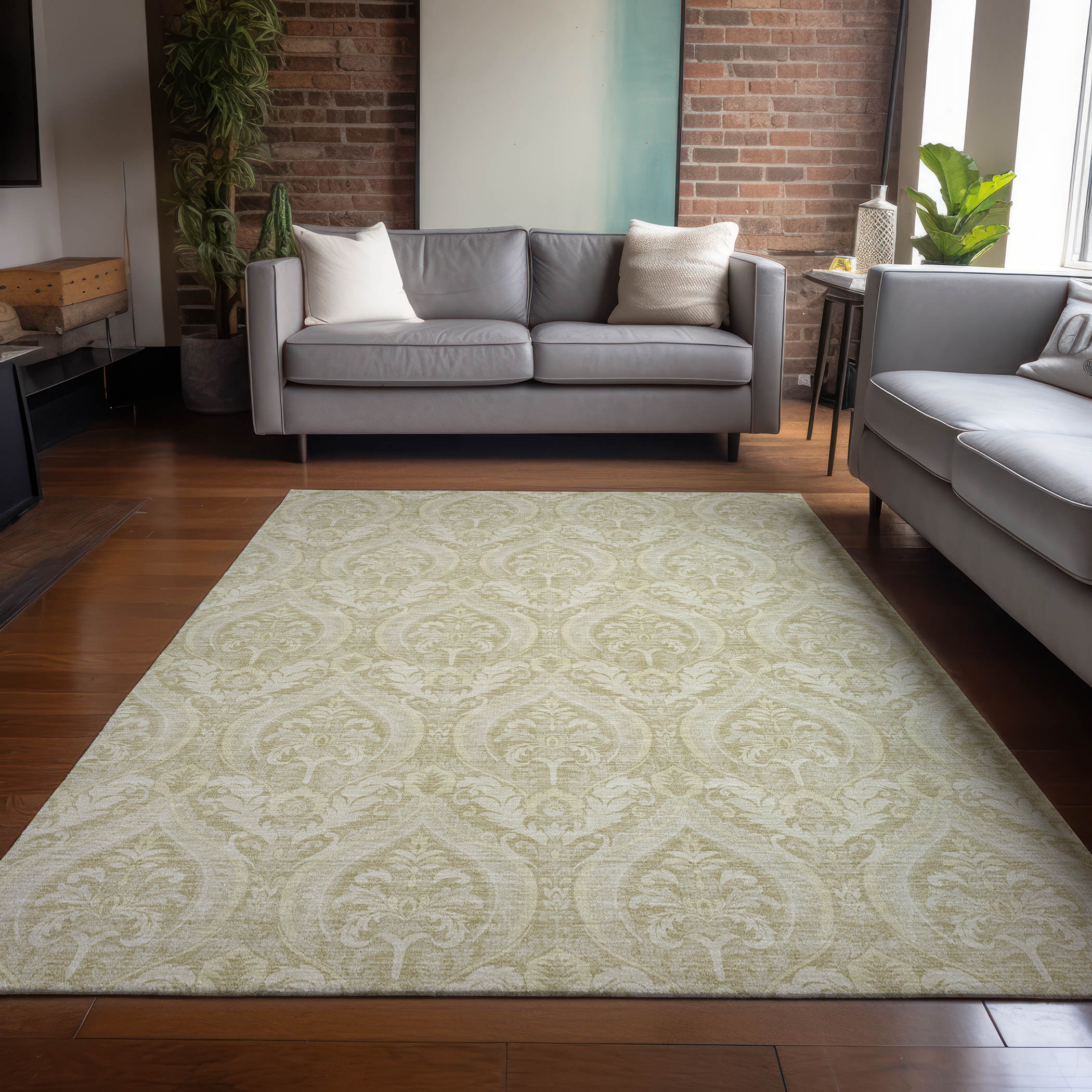 Addison Rugs ACN572BG8X10 Chantille ACN572BG 8 x 10 (ft) Polyester Beige Rectangular Indoor/Outdoor Ombre Machine washable Area rug